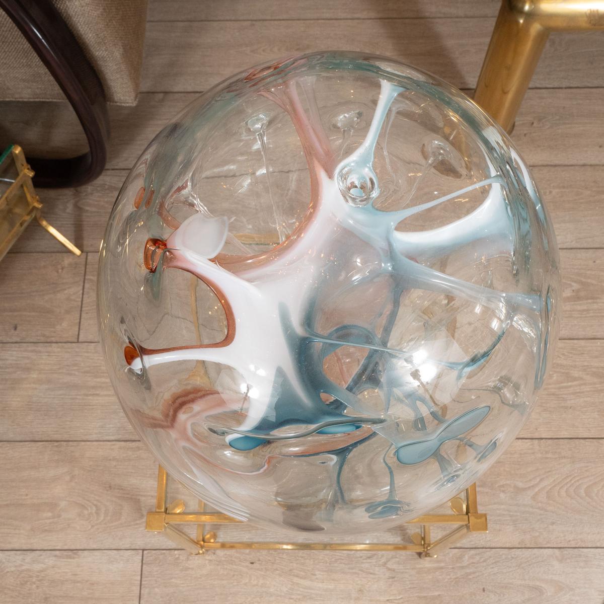American Spherical Art Glass Sculpture