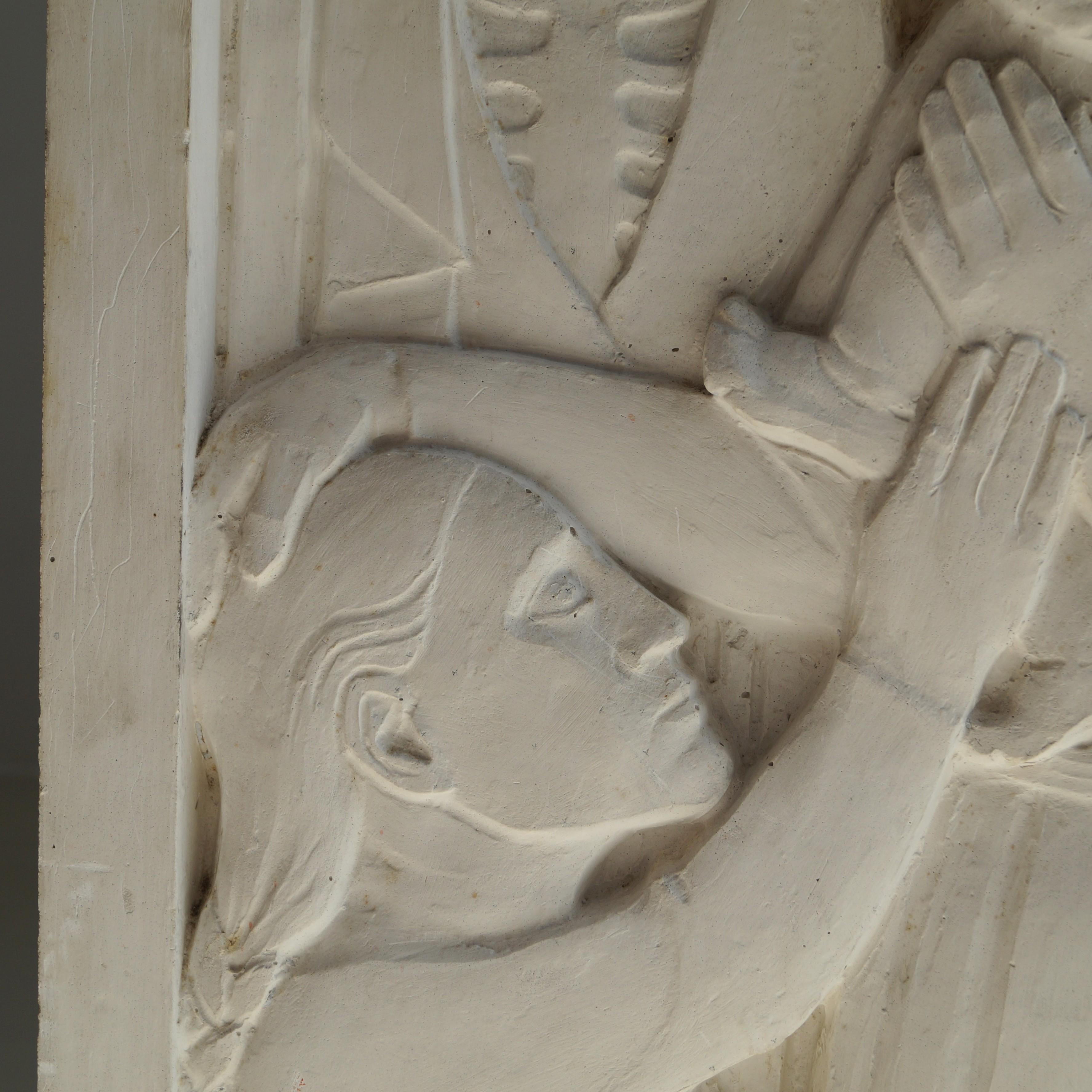 Kugelförmiges Basrelief aus Gips von Geo Verbanck, Belgien, 1920er Jahre im Angebot 12