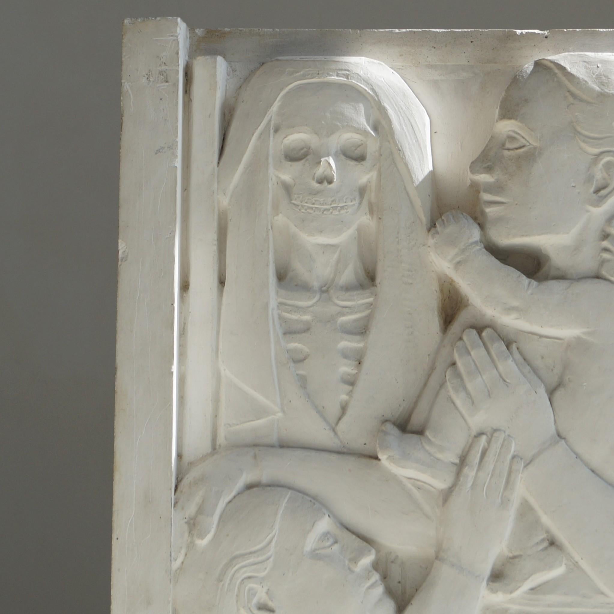 Kugelförmiges Basrelief aus Gips von Geo Verbanck, Belgien, 1920er Jahre im Angebot 1