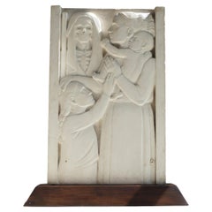 Spherical bas-relief in plaster by Geo Verbanck, Belgium, 1920s