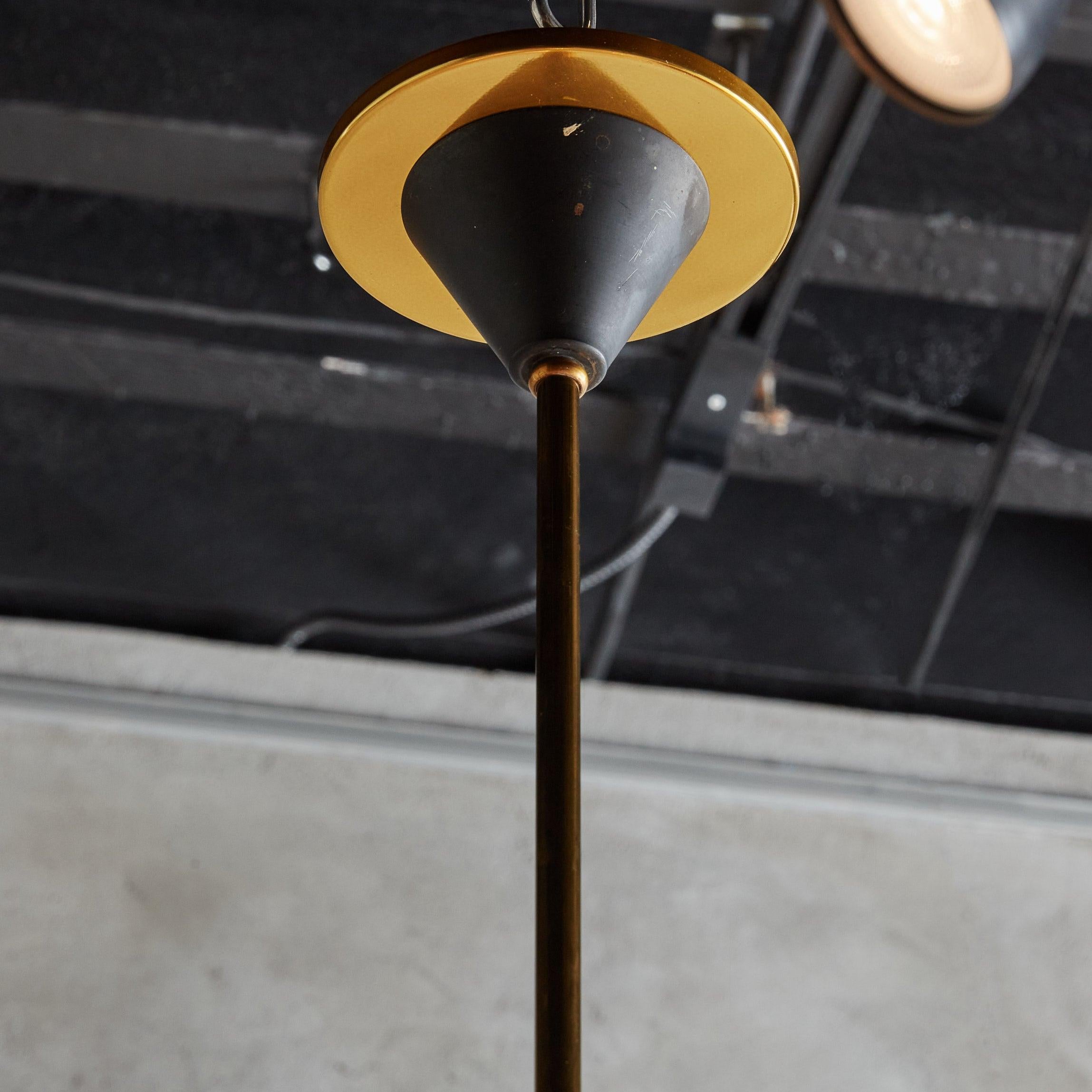 Spherical Black Iron Chandelier with White Globes, France 1950s In Good Condition In Chicago, IL