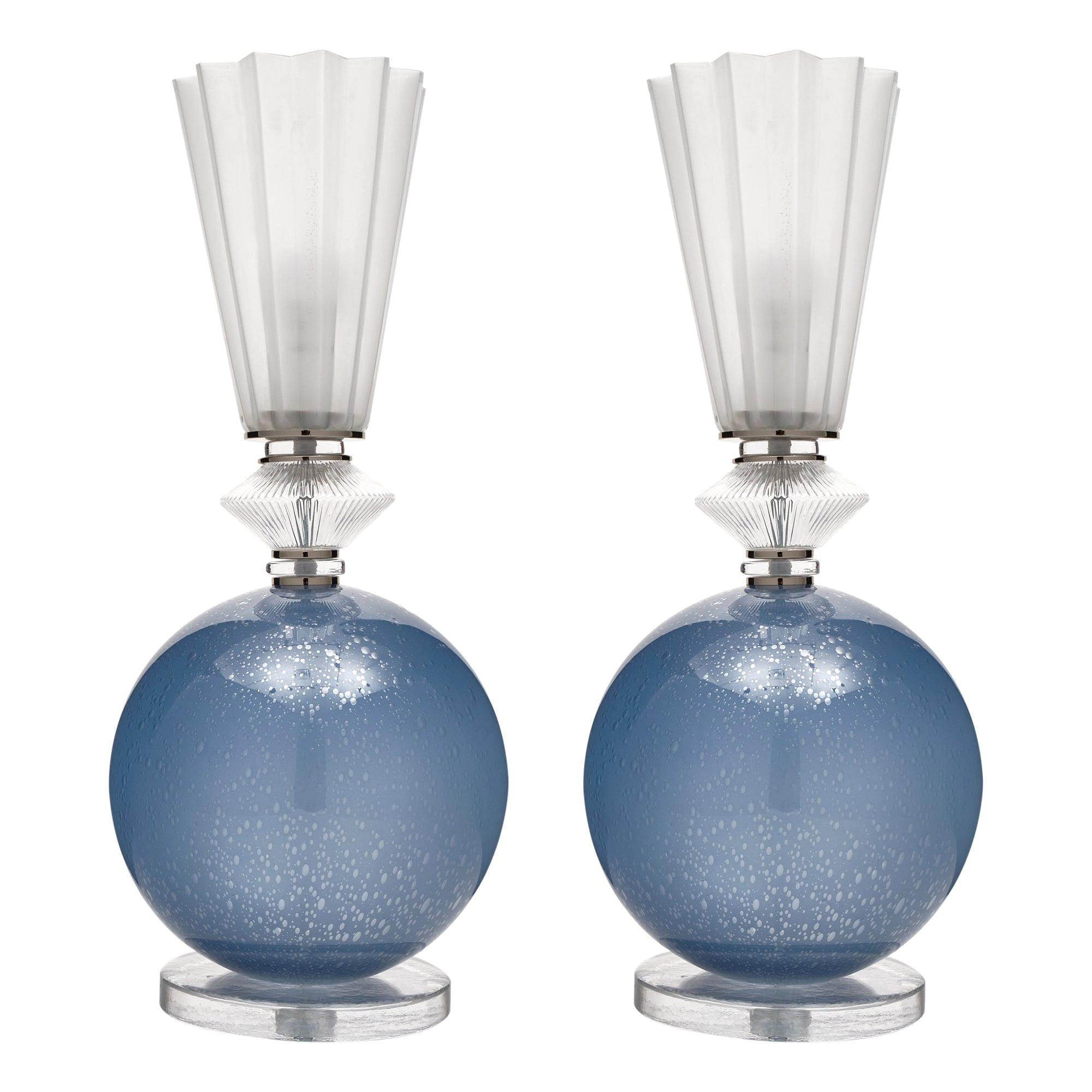 Blue Murano Glass Lamp For Sale at 1stDibs