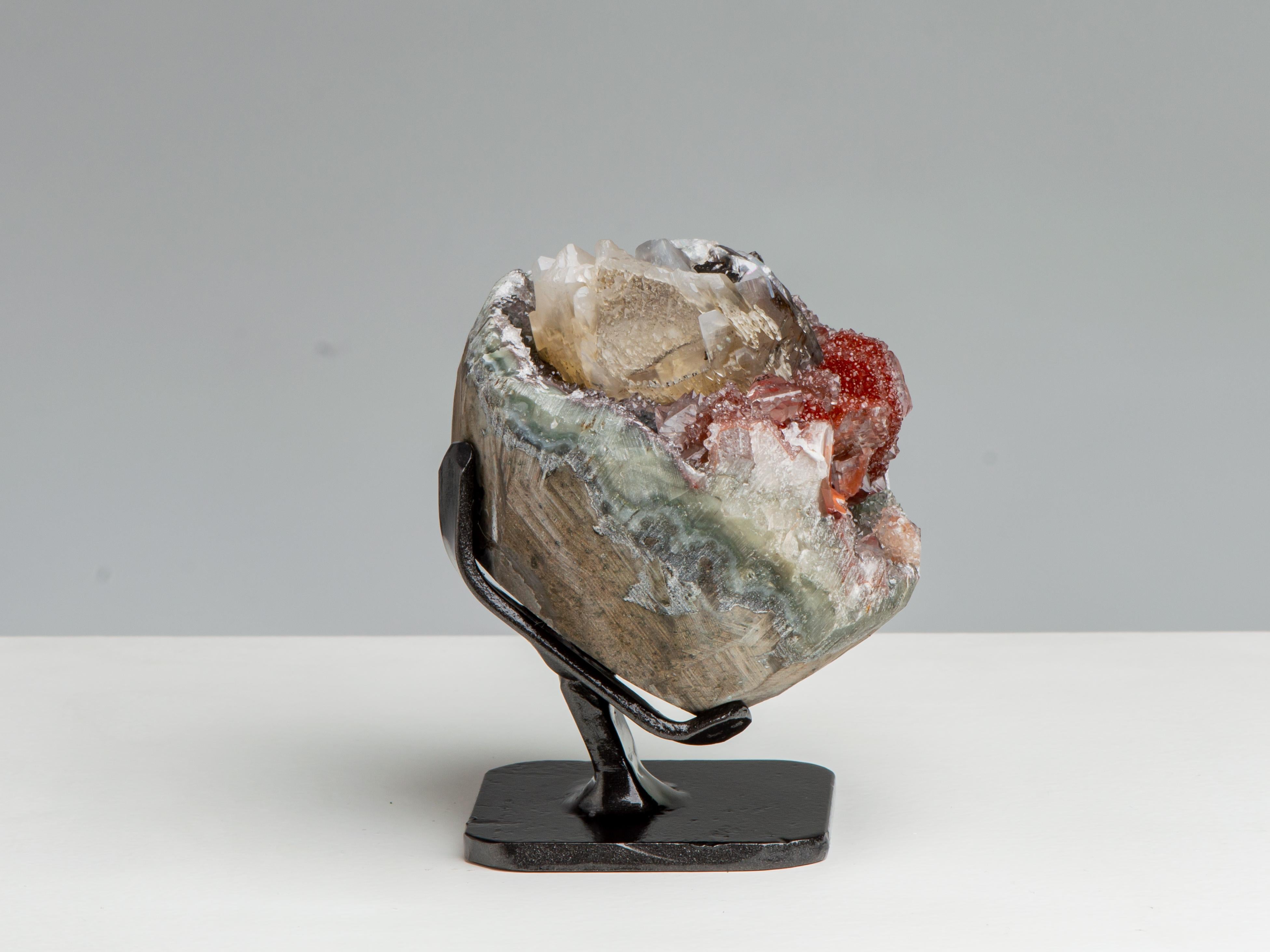 18th Century and Earlier Spherical Geode with Rare Central Red Formation