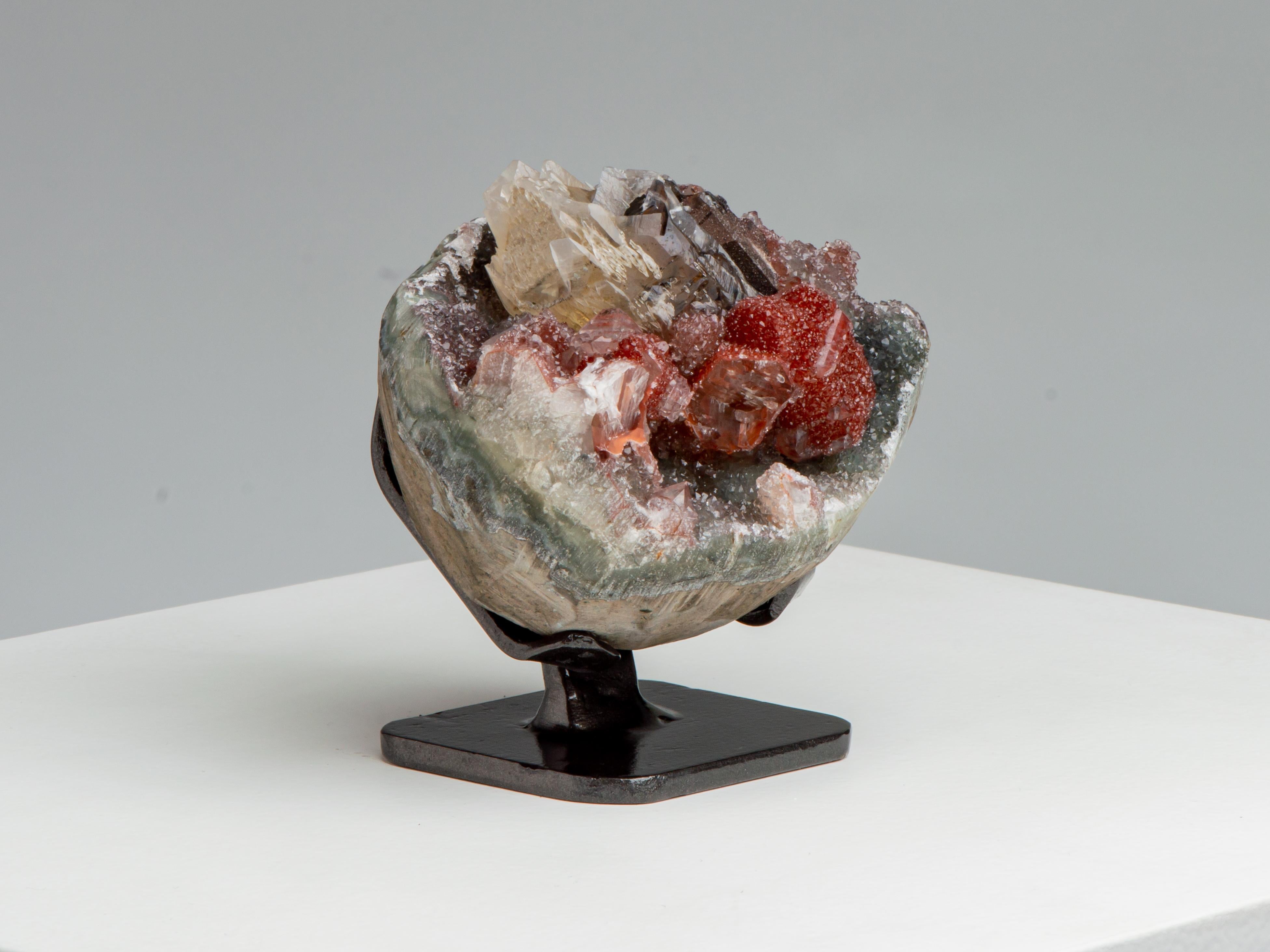 Agate Spherical Geode with Rare Central Red Formation
