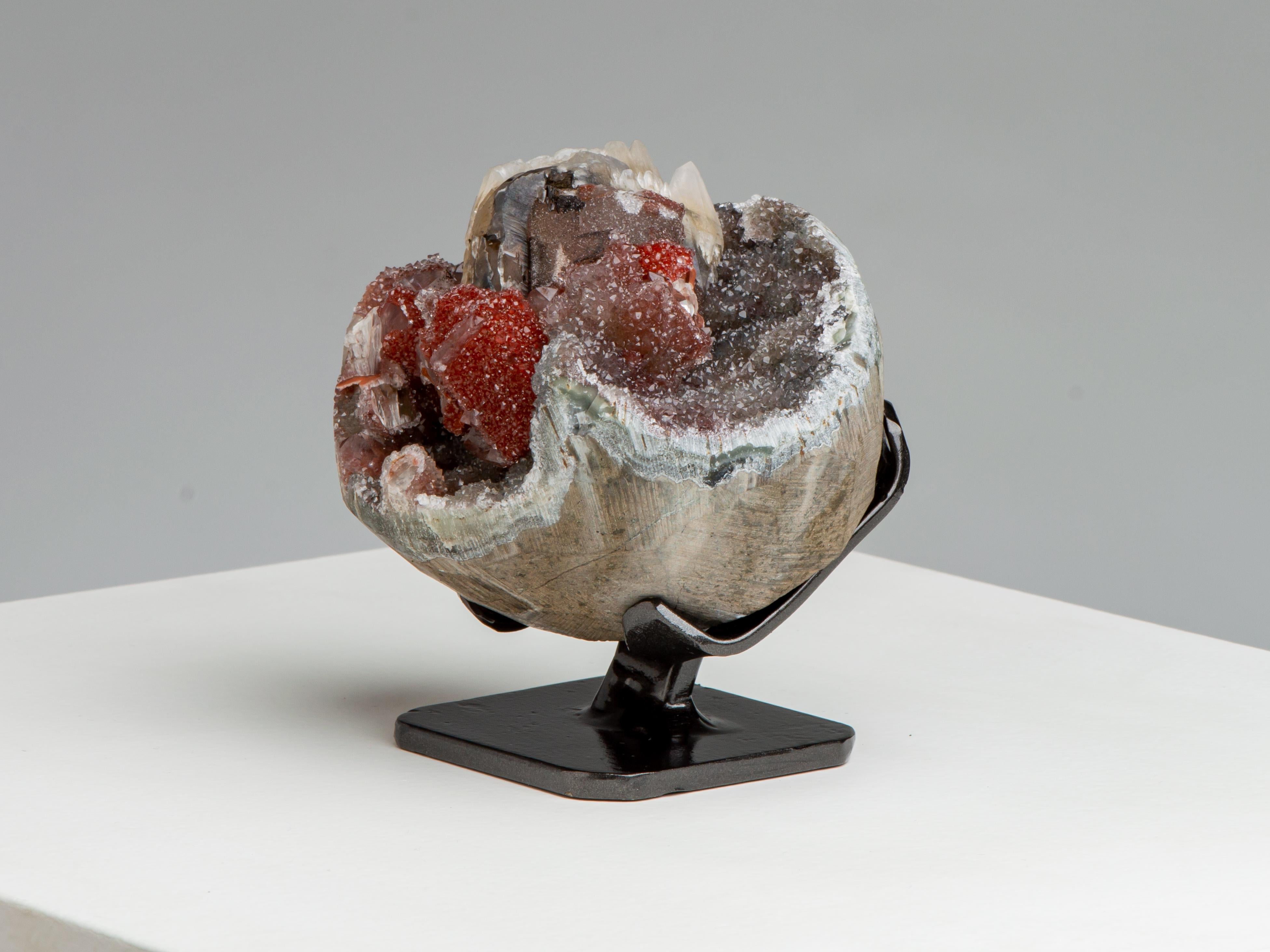 Spherical Geode with Rare Central Red Formation 1
