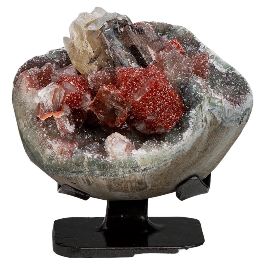Spherical Geode with Rare Central Red Formation