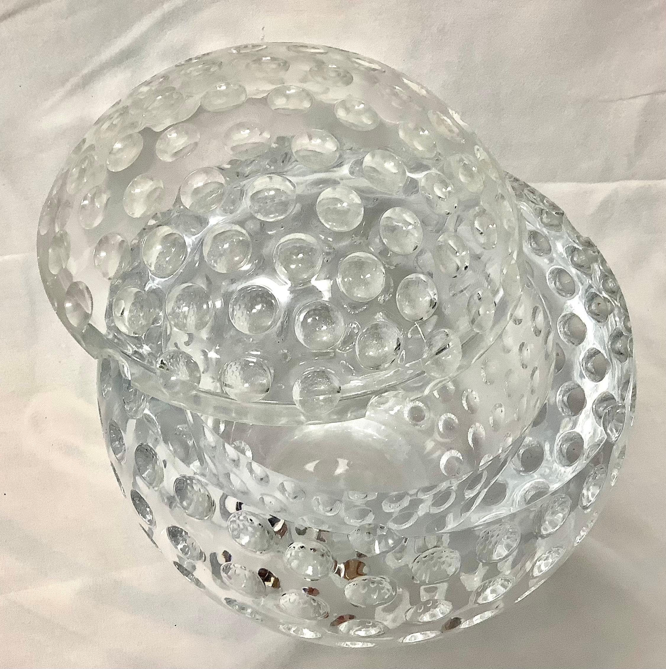 20th Century Spherical Lucite Ice Bucket Resembles a Large Golf Ball