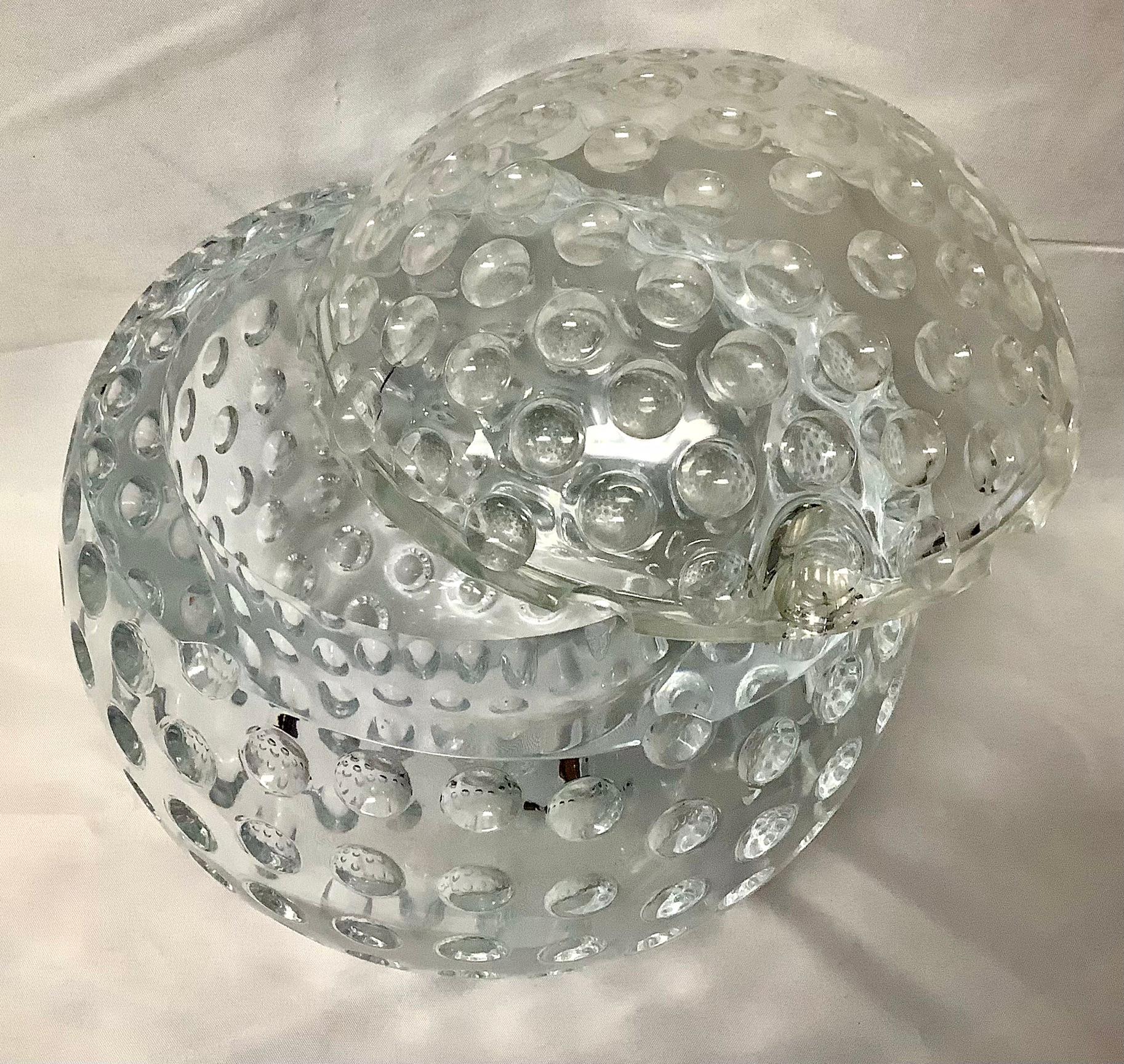 Spherical Lucite Ice Bucket Resembles a Large Golf Ball 2