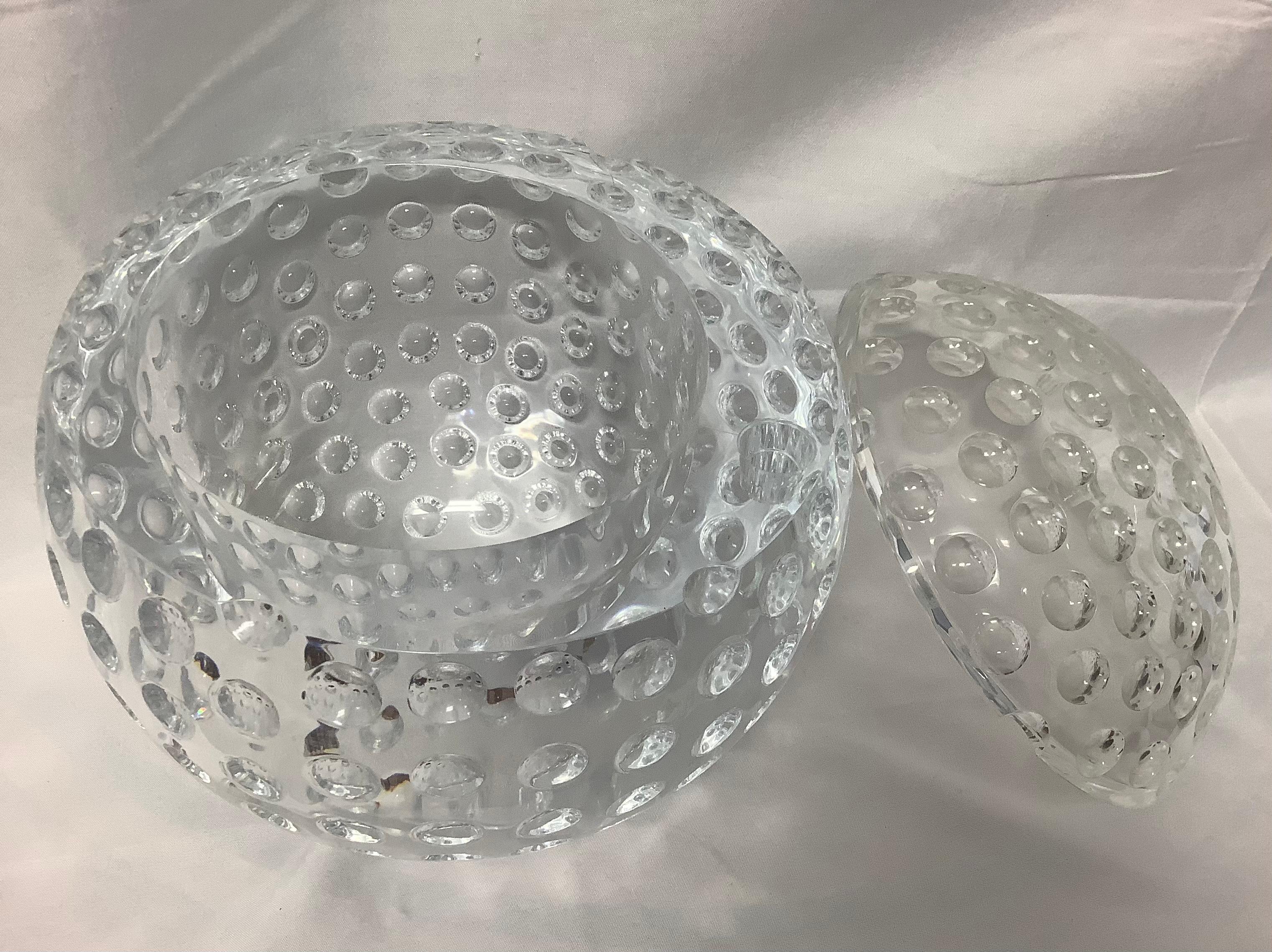Spherical Lucite Ice Bucket Resembles a Large Golf Ball 3