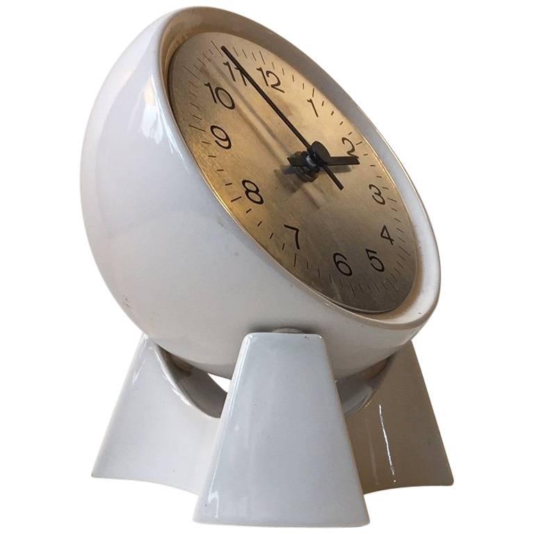 Spherical Midcentury Danish Rotating Stoneware Table Clock from Søholm, 1970s
