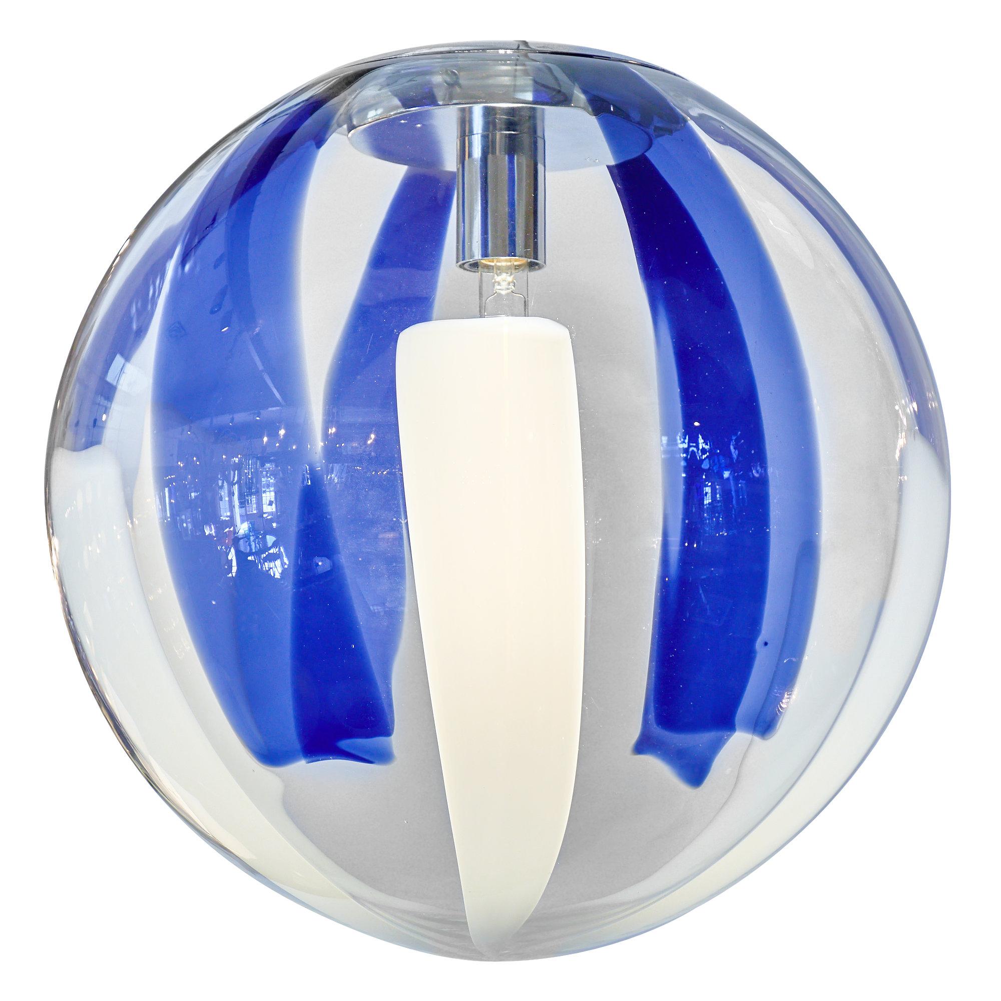 Spherical Murano Glass Cobalt Chandelier
