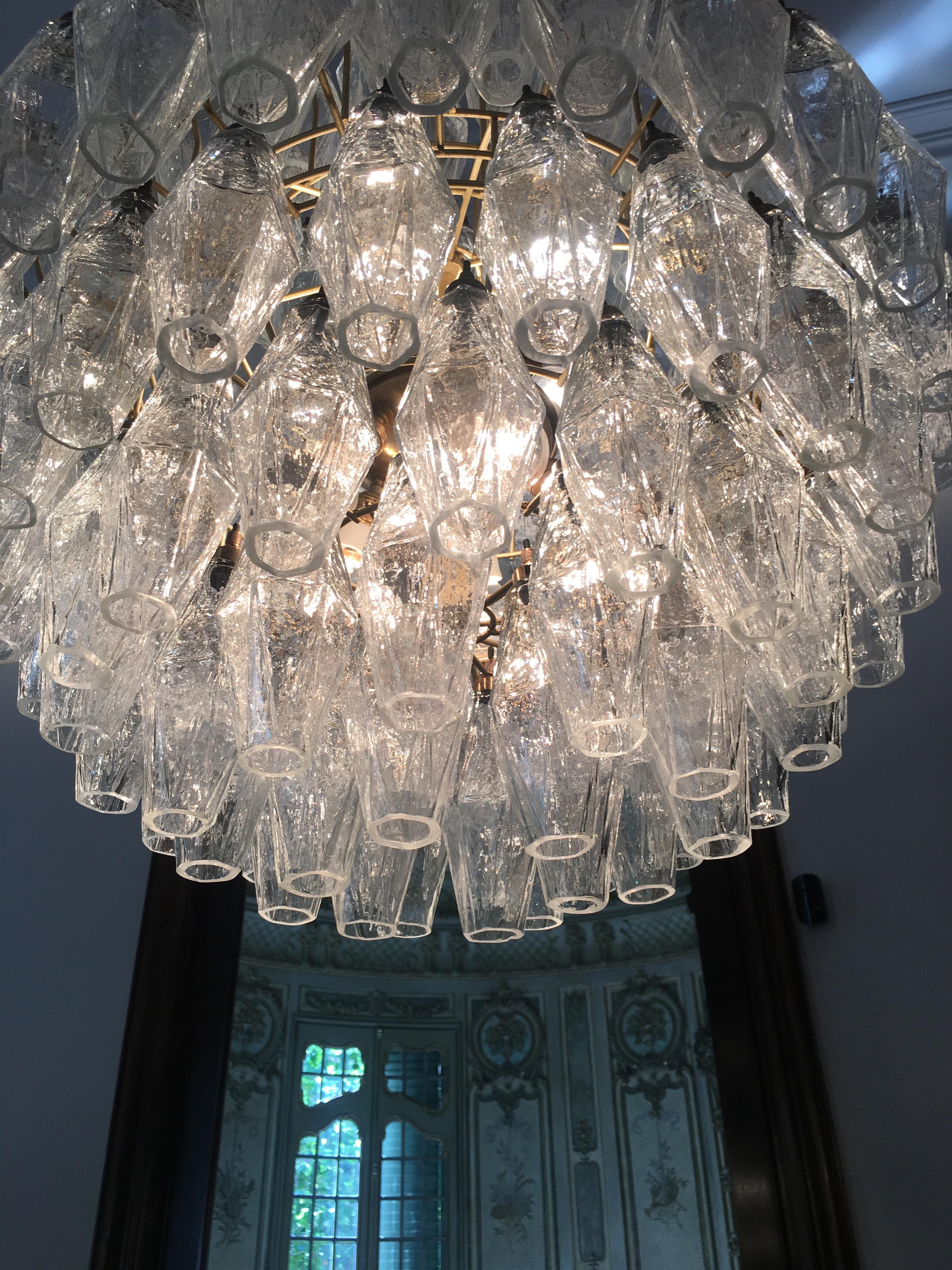 Late 20th Century Spherical Murano Poliedri Chandeliers Carlo Scarpa Style, Murano