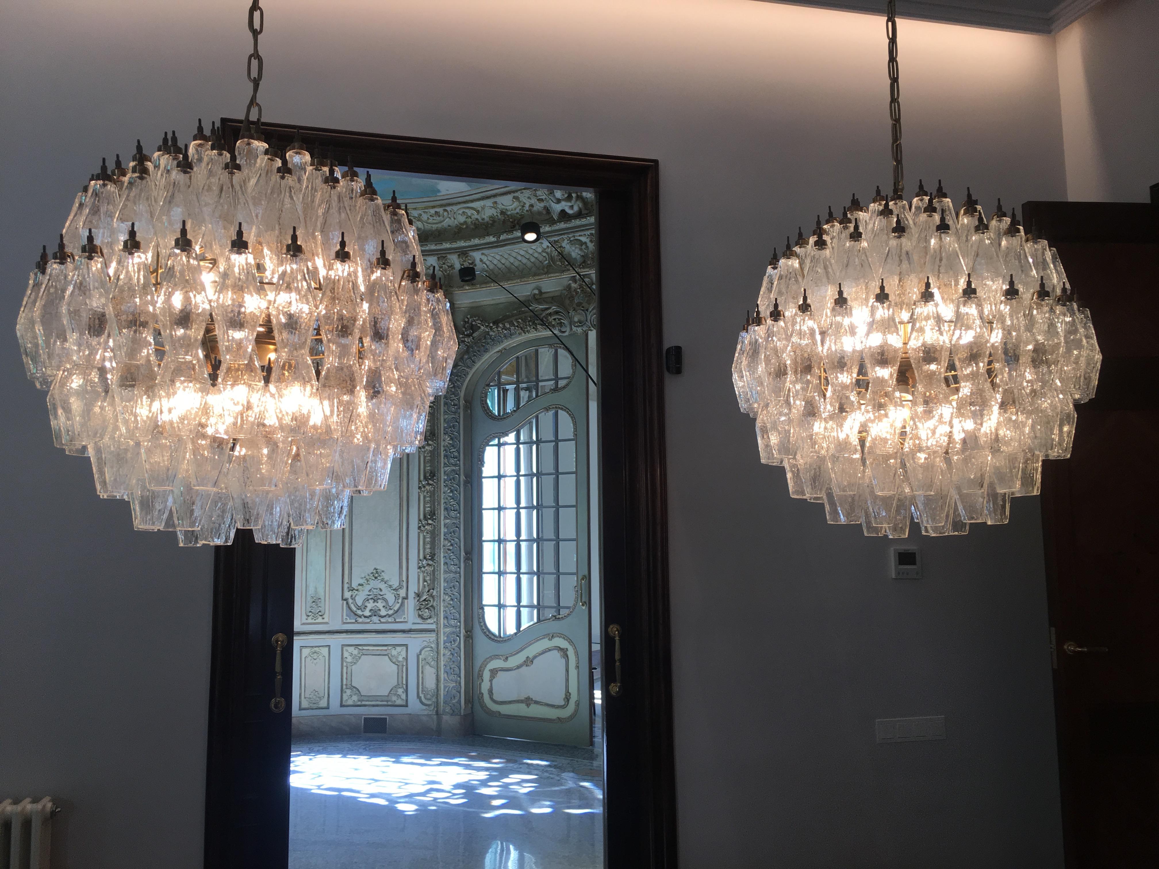 Spherical Murano Poliedri Chandeliers Carlo Scarpa Style, Murano 3