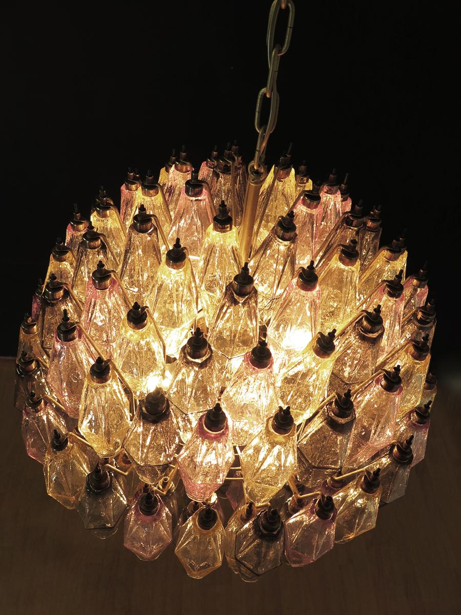 Spherical Poliedri Candelier, 140 Multicolored Glass, Carlo Scarpa Style, Murano 4