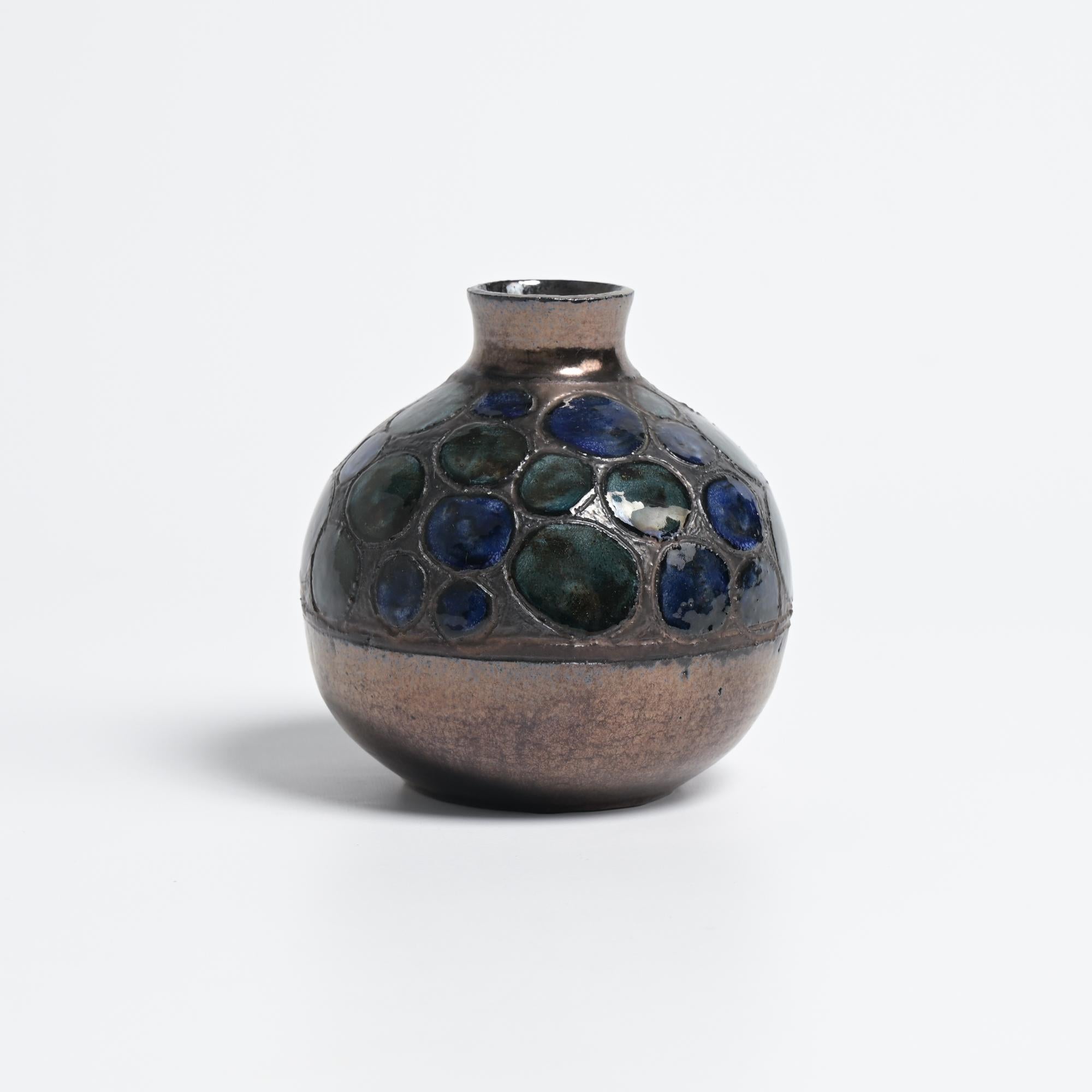 Mid-20th Century Spherical Vase by Perignem For Sale