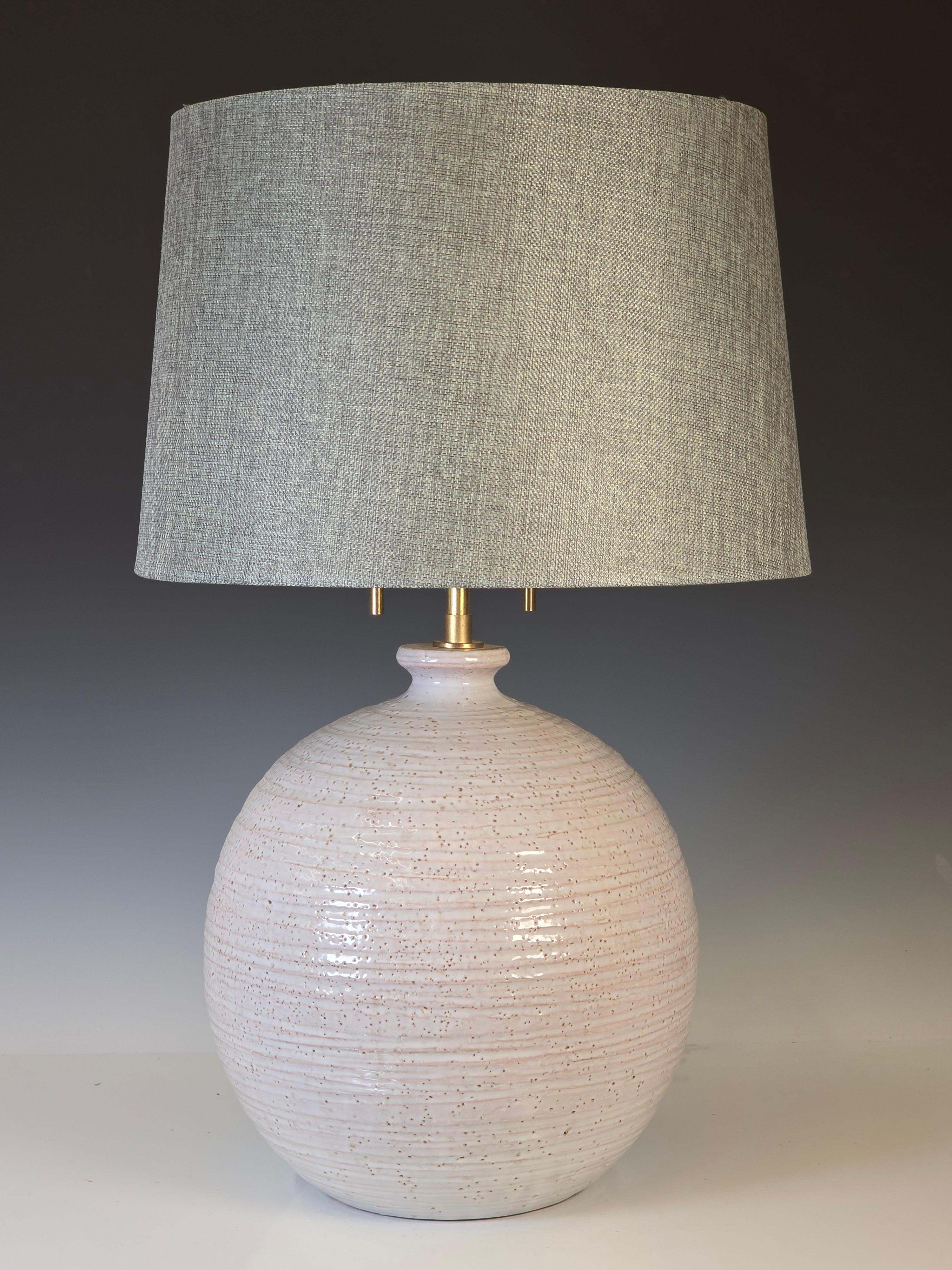 Italian Spherical White Lamp by Bitossi For Sale