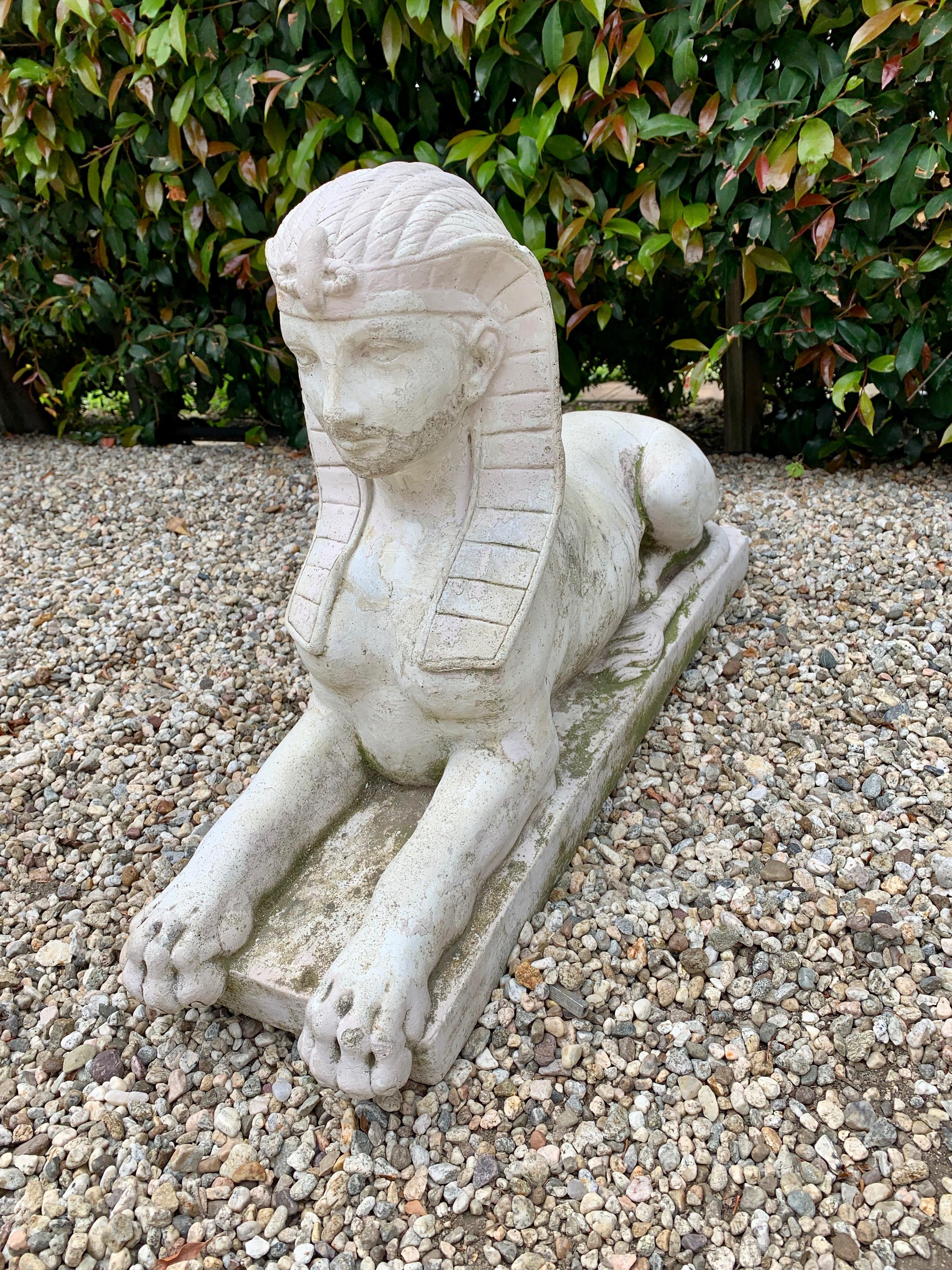 Mid-Century Modern Sphinx Garden Statue