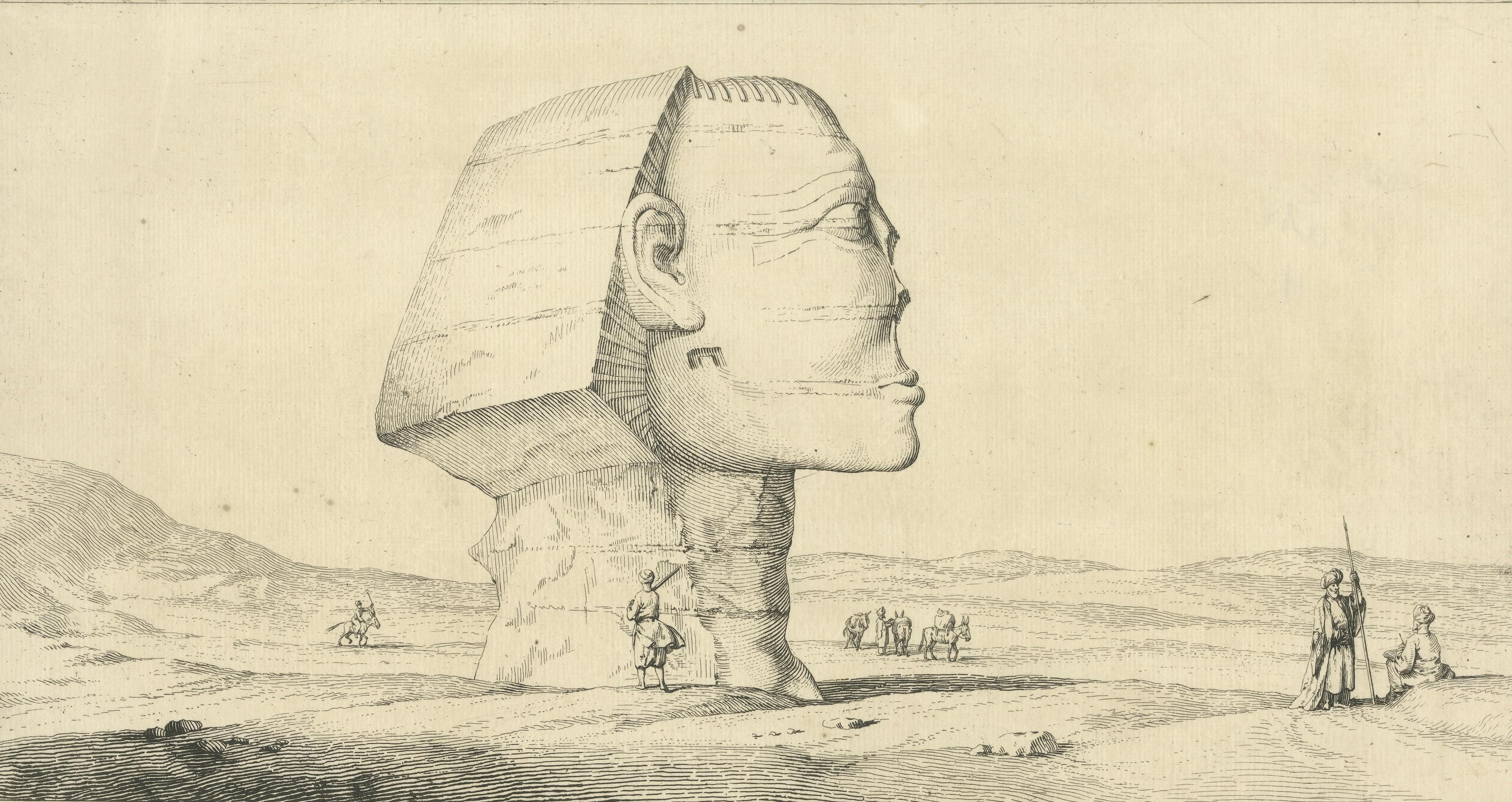 Sphinx of Giza, Antique Egypt Engraving by Norden & Tuscher, 1755