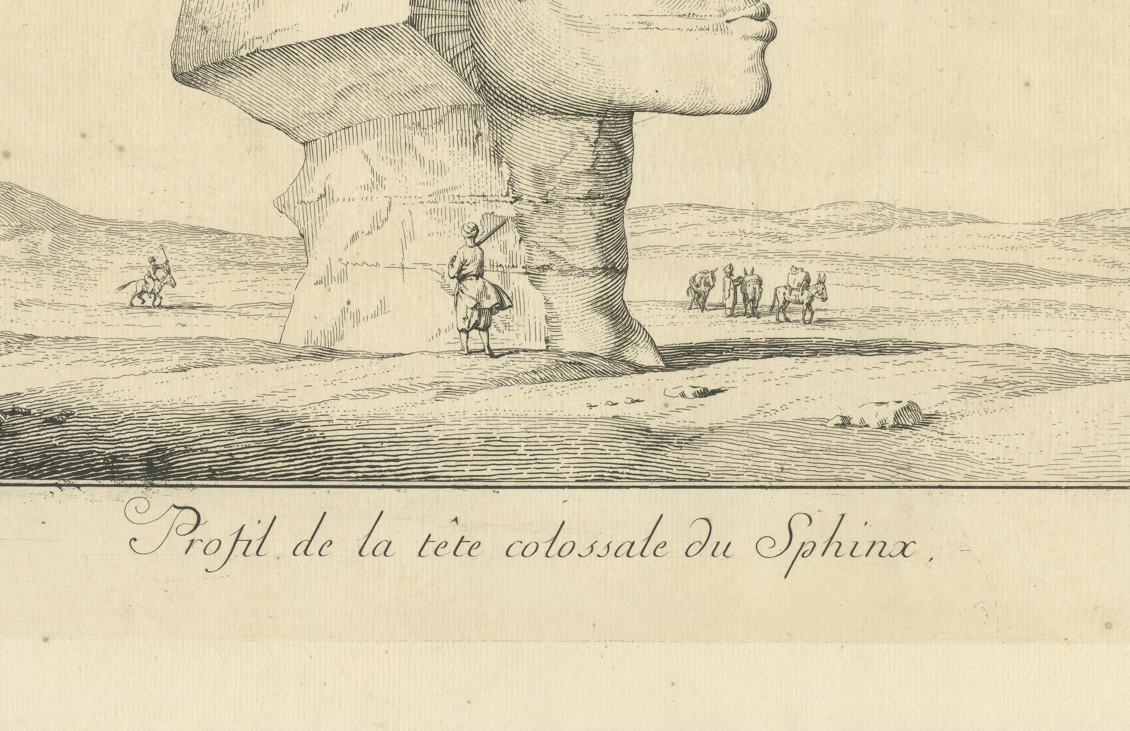 Sphinx of Giza, Antique Egypt Engraving by Norden & Tuscher, 1755