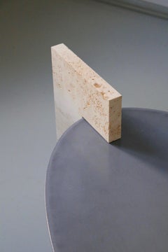 'Sphinx' Oval Coffee Table Concrete and Lime Stone