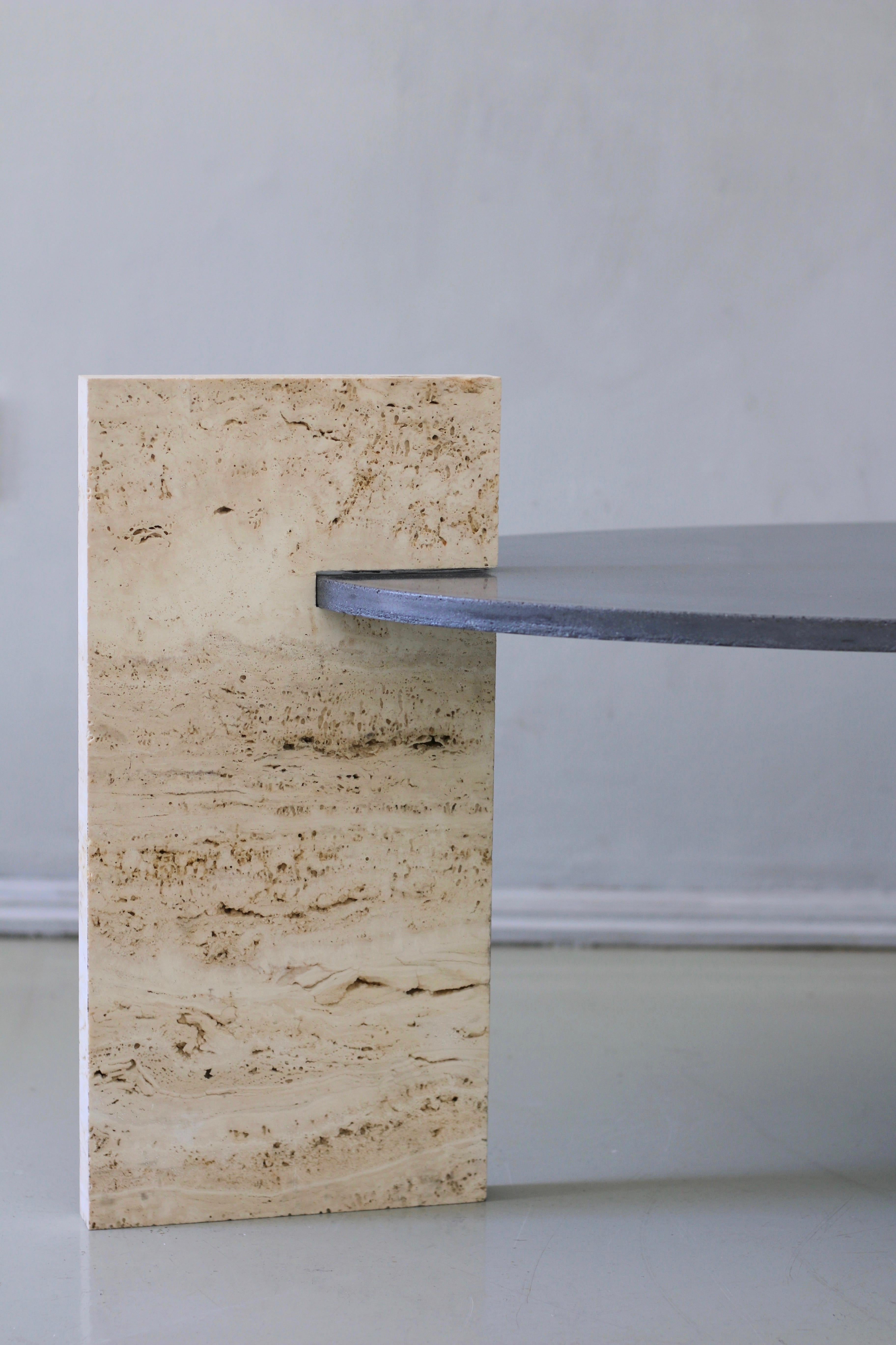 oval concrete coffee table