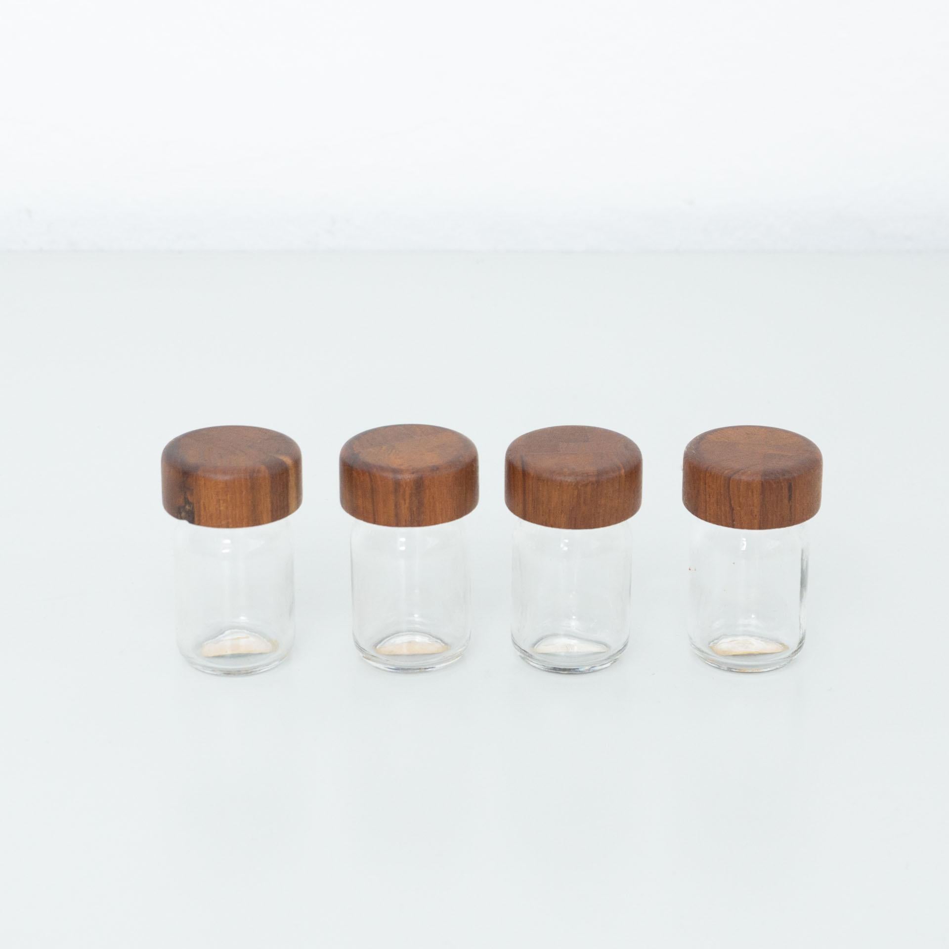 Spice Rack in Wood and Glass by Digmed, circa 1970 5