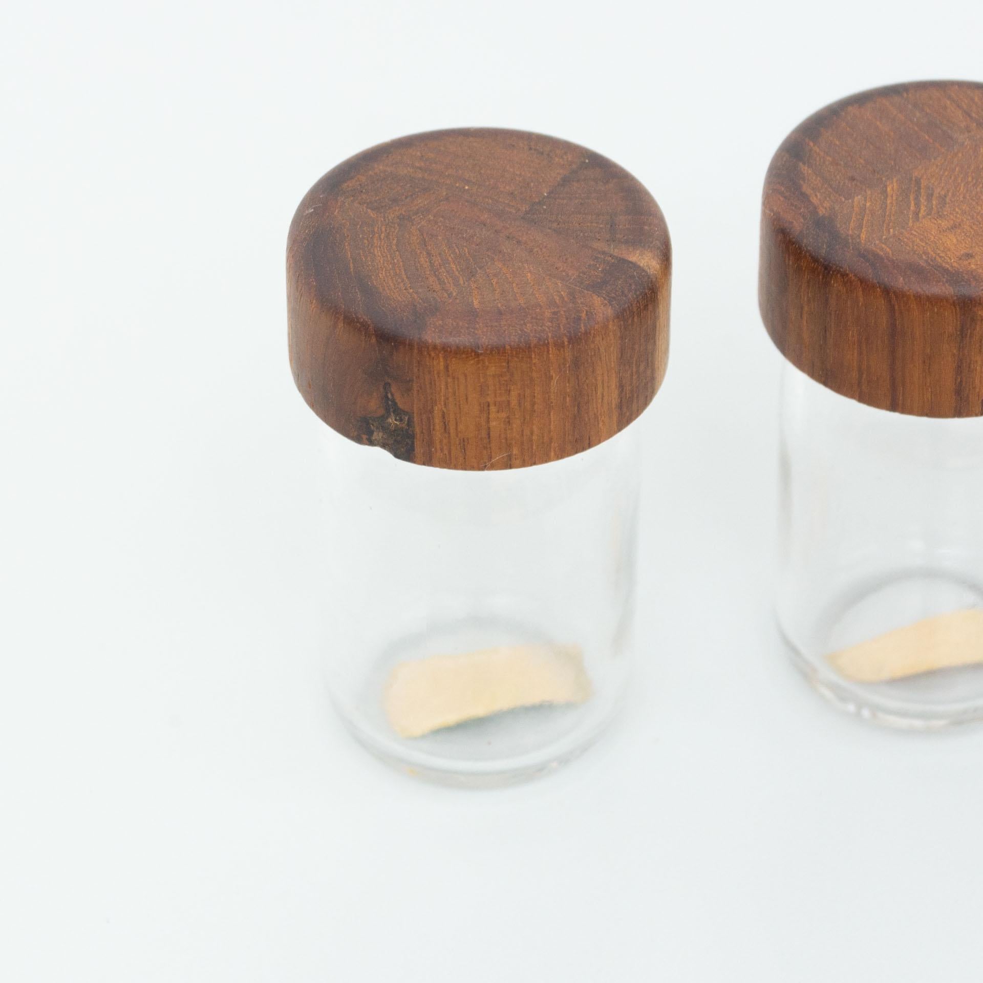 Spice Rack in Wood and Glass by Digmed, circa 1970 6