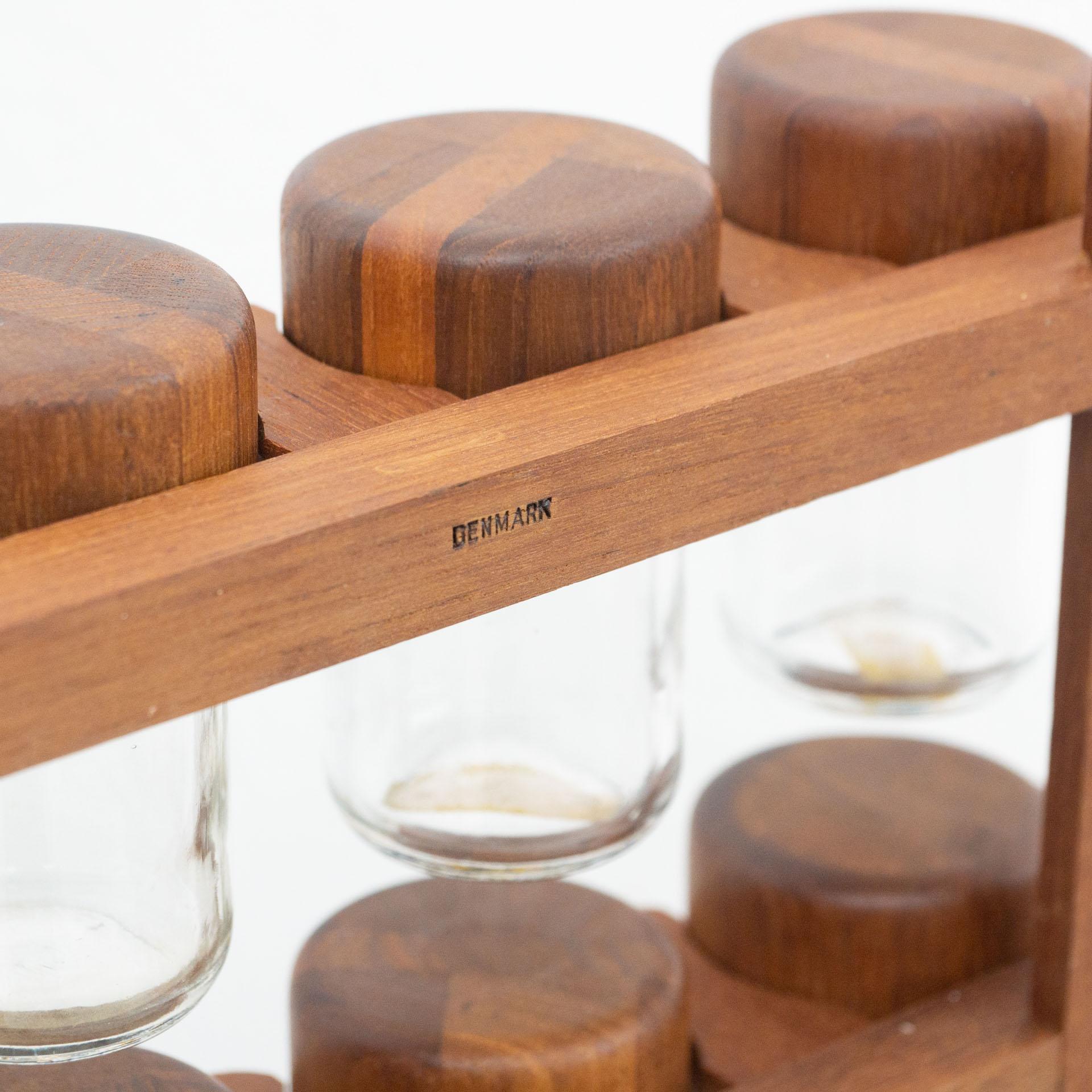 Spice Rack in Wood and Glass by Digmed, circa 1970 11