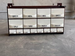 Spice Rack with Ceramic Chutes, circa 1900