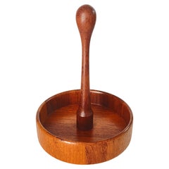 Spice Tray in Wood Denmark 1960s Brown Color with a wooden handle