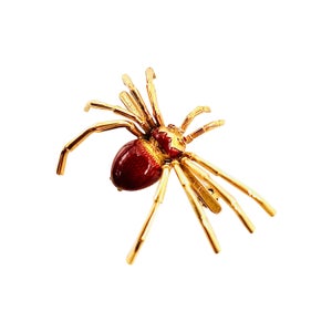 Broche Araignée Vintage Rouge - Épingle Décorative Pour Vêtements, Sacs - Accessoire Halloween Ou Style Rétro