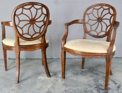 Spider Back Hepplewhite Style Armchairs