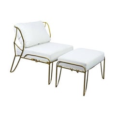 Spider Bronze Chair with Ottoman