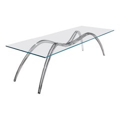 Spider Klassischer kleiner esstisch aus glas und stahl von Barberini & Gunnell