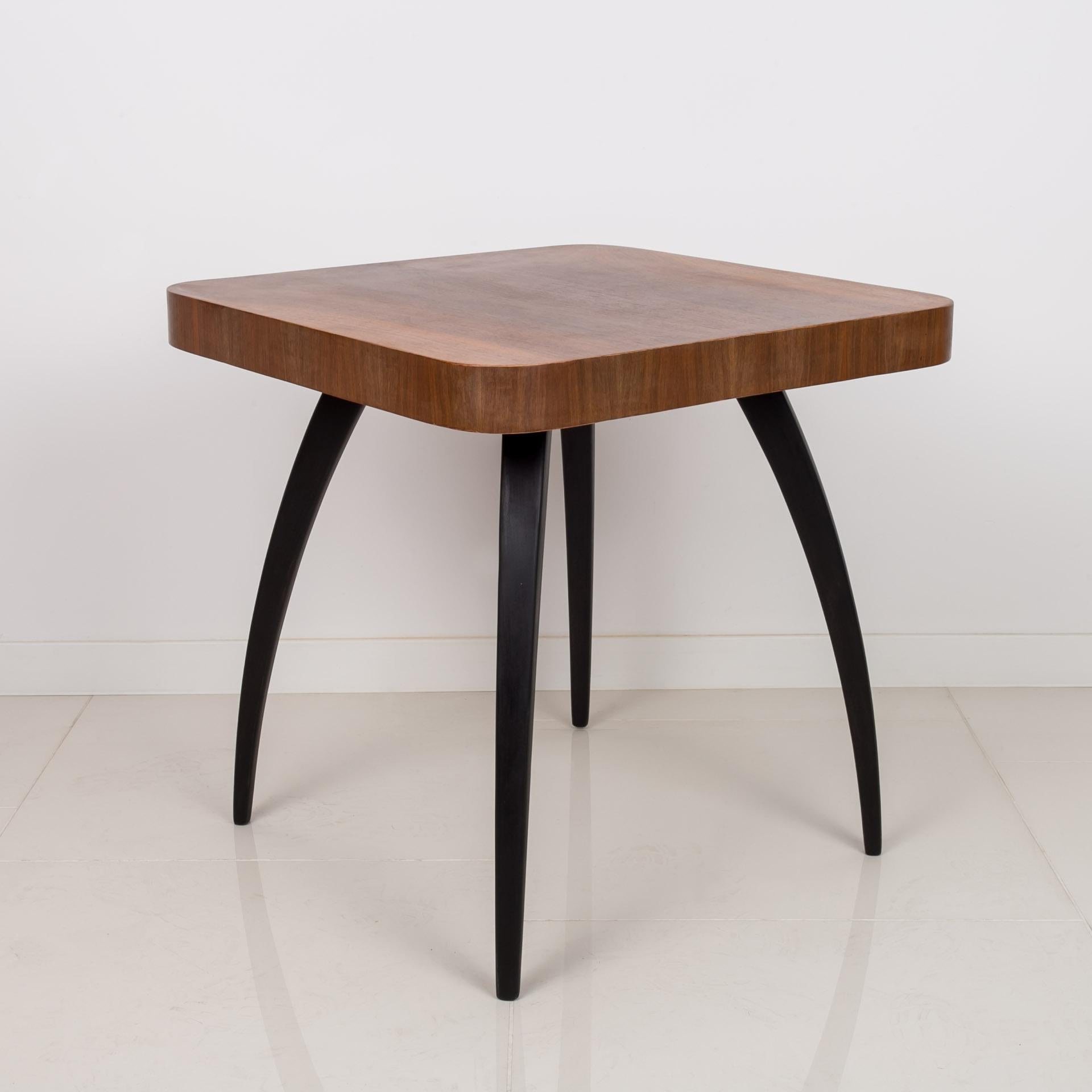 Veneer Spider Coffee Table by J. Halabala, Model H259 in Walnut, Mid-Century Modern