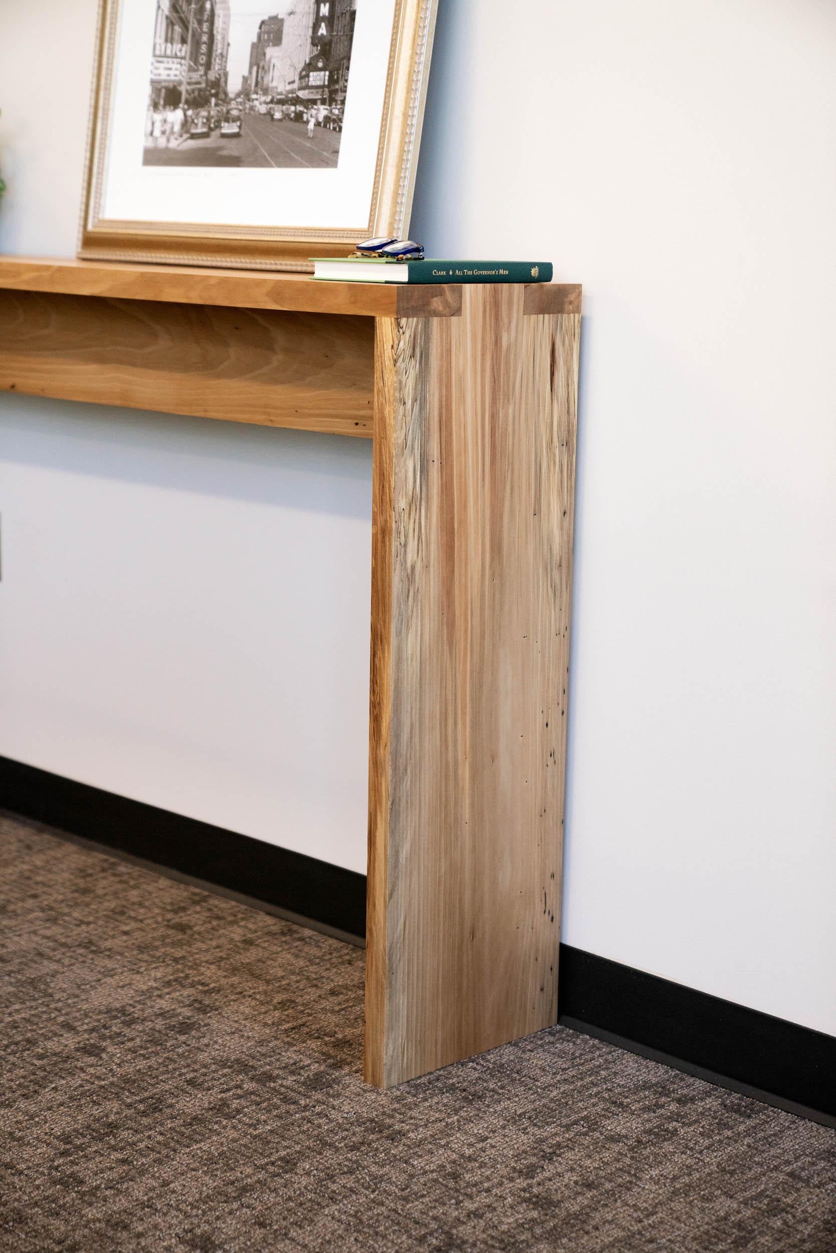 Rustic yet refined with air-tight box joints, our Spider Console Table is handcrafted by Alabama Sawyer from Alabama urban Sweet Gum trees. Often referred to as 