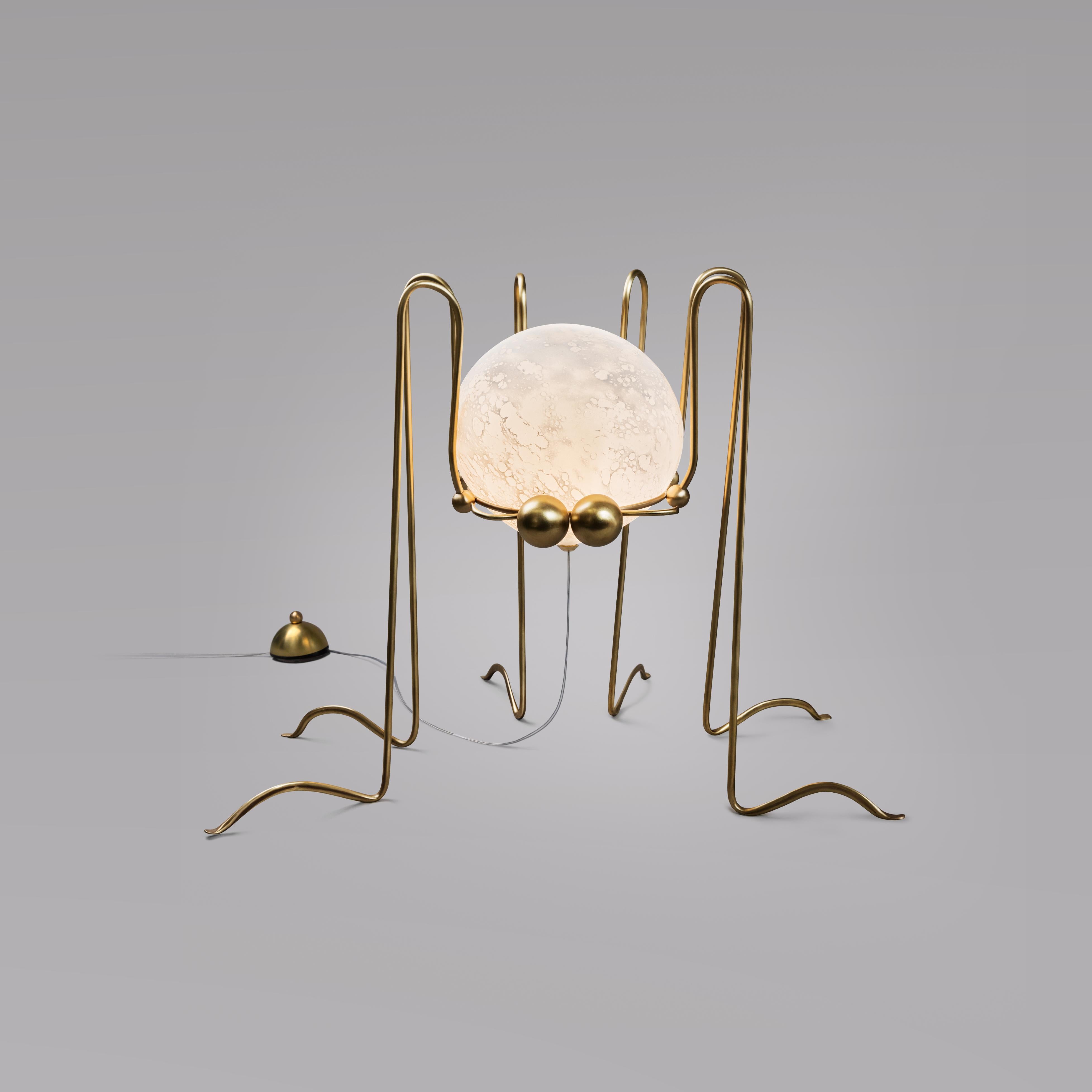 Spider, floor lamp sculpture, Vincent Darré and Ludovic Clément d’Armont
Blown glass, textile, brass
Dimensions: 55 x 37 x 37 cm.

Created in cooperation with designer Vincent Darré, insects are funny and original sculptures. They come from the