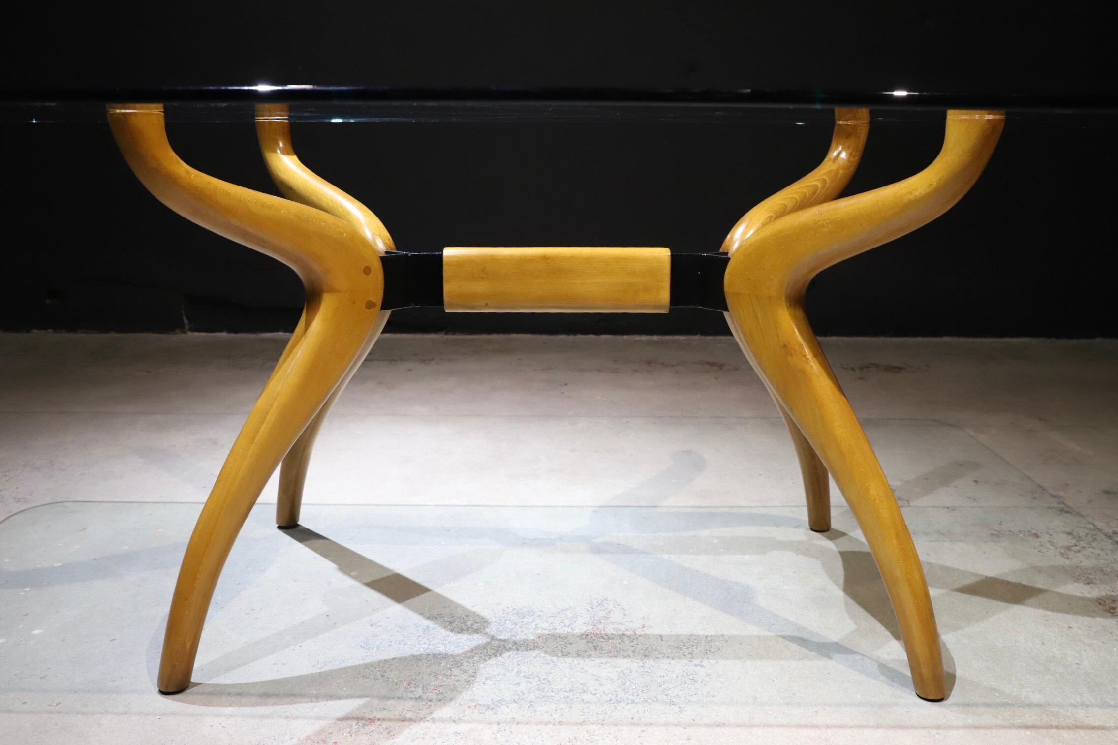 Spider-Leg Glass Top Dining Table 4