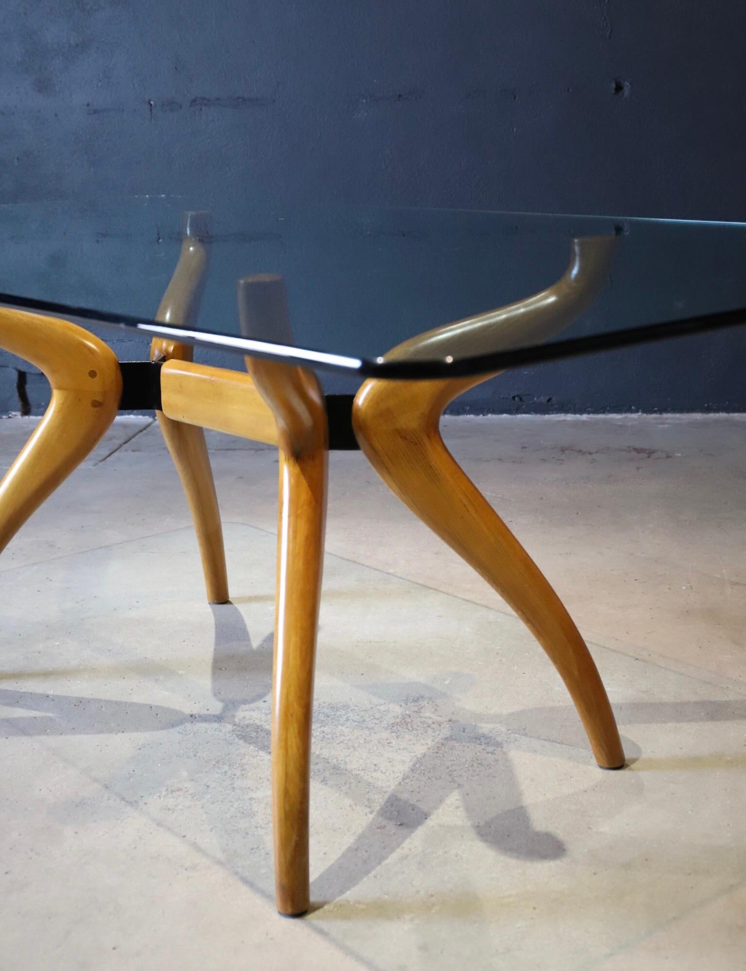 Spider-Leg Glass Top Dining Table 7