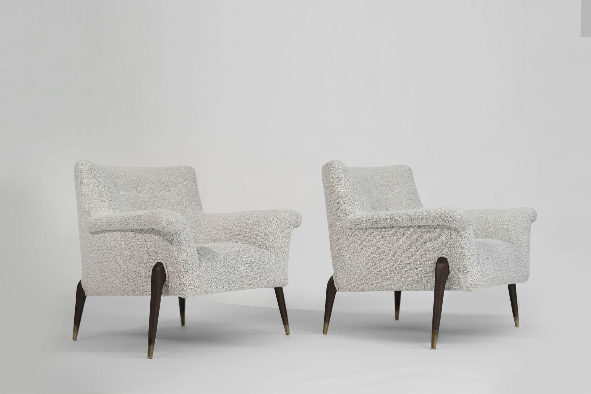 Spider Leg Lounge Chairs, Ico Parisi Style, C. 1960s In Excellent Condition In Westport, CT