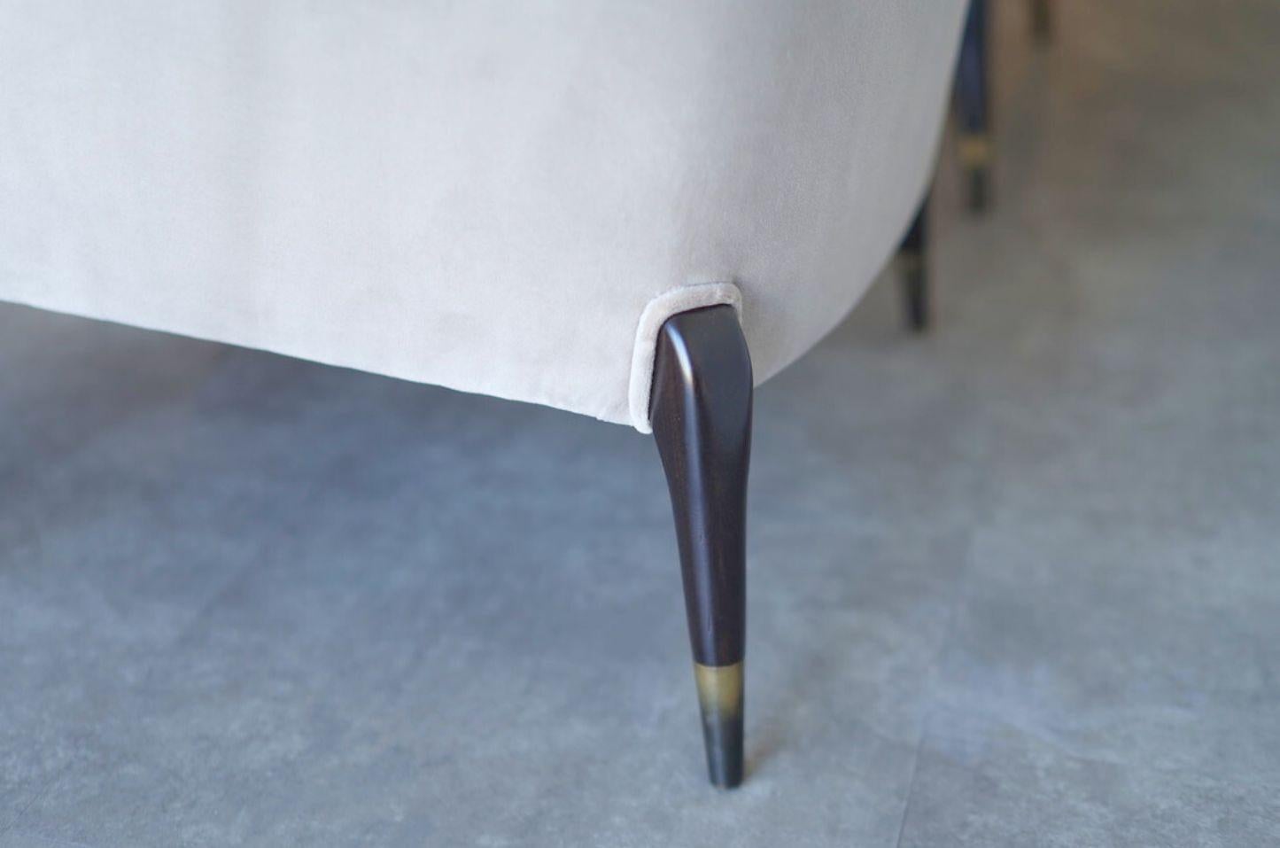 Cotone Sedie da salotto con gambe a ragno, stile Ico Parisi, C.C. 1960 in vendita