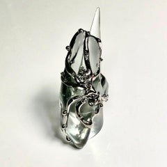 Spider Ring in Platinum Liquid & Borosilicate Glass by Noriko Herron
