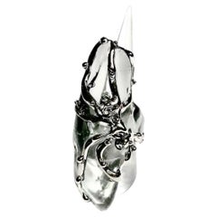 Spider Ring in Platinum Liquid & Borosilicate Glass by Noriko Herron