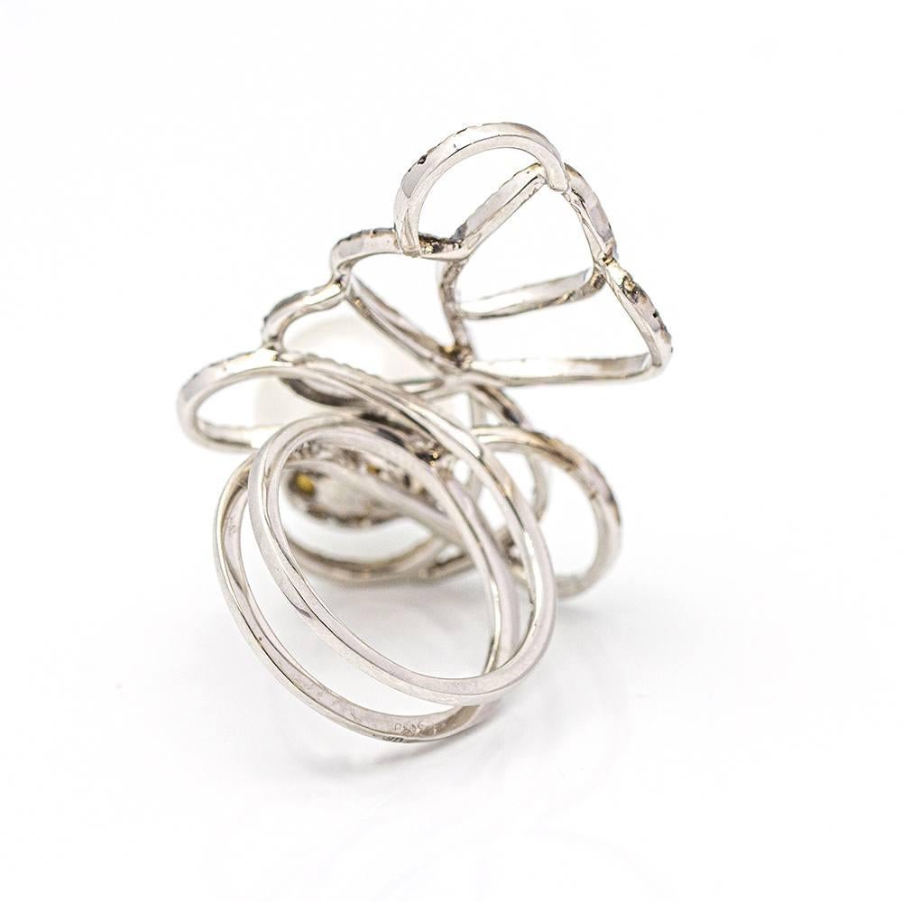 SPIDER Ring in White Gold and Diamonds In New Condition For Sale In Barcelona, CT