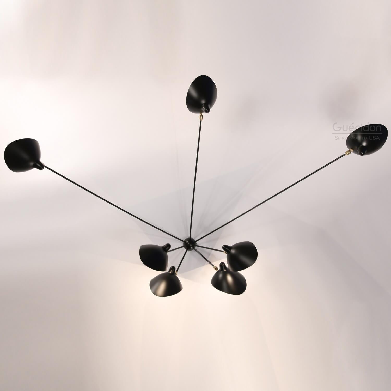 Serge Mouille - Spider Sconce with 7 Arms in Black or White In New Condition For Sale In Stratford, CT