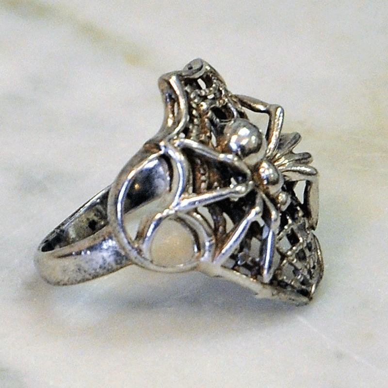 Mid-Century Modern Spider Silver Ring from the 1950s-1960s, Scandinavia