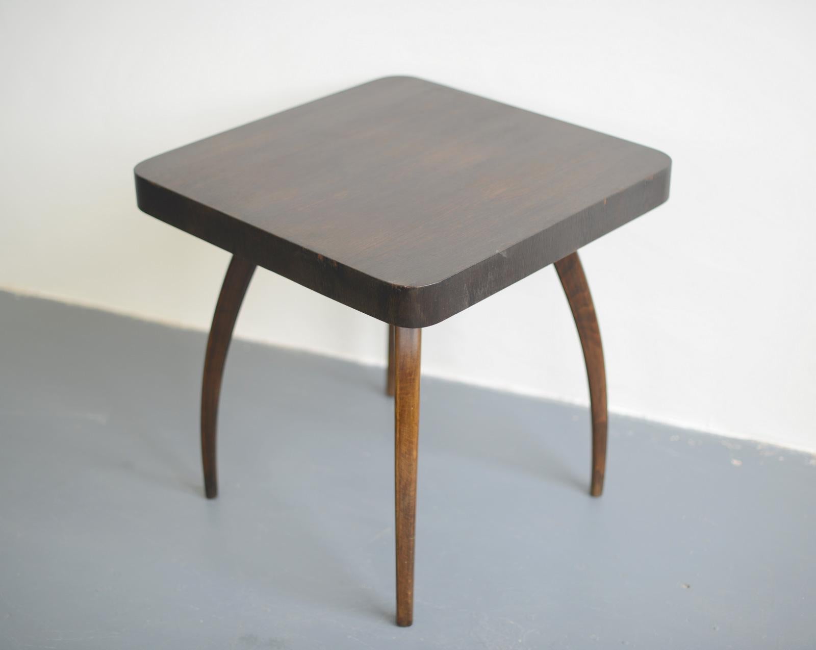 Spider table by Jindrich Halabala, circa 1940s

- Curved beech legs with veneered top
- Designed by Jindrich Halabala
- Czech 1940s
- 65cm x 65cm x 65cm

Jindrich Halabala

Jindrich Halabala helped create a new mass-market approach to home