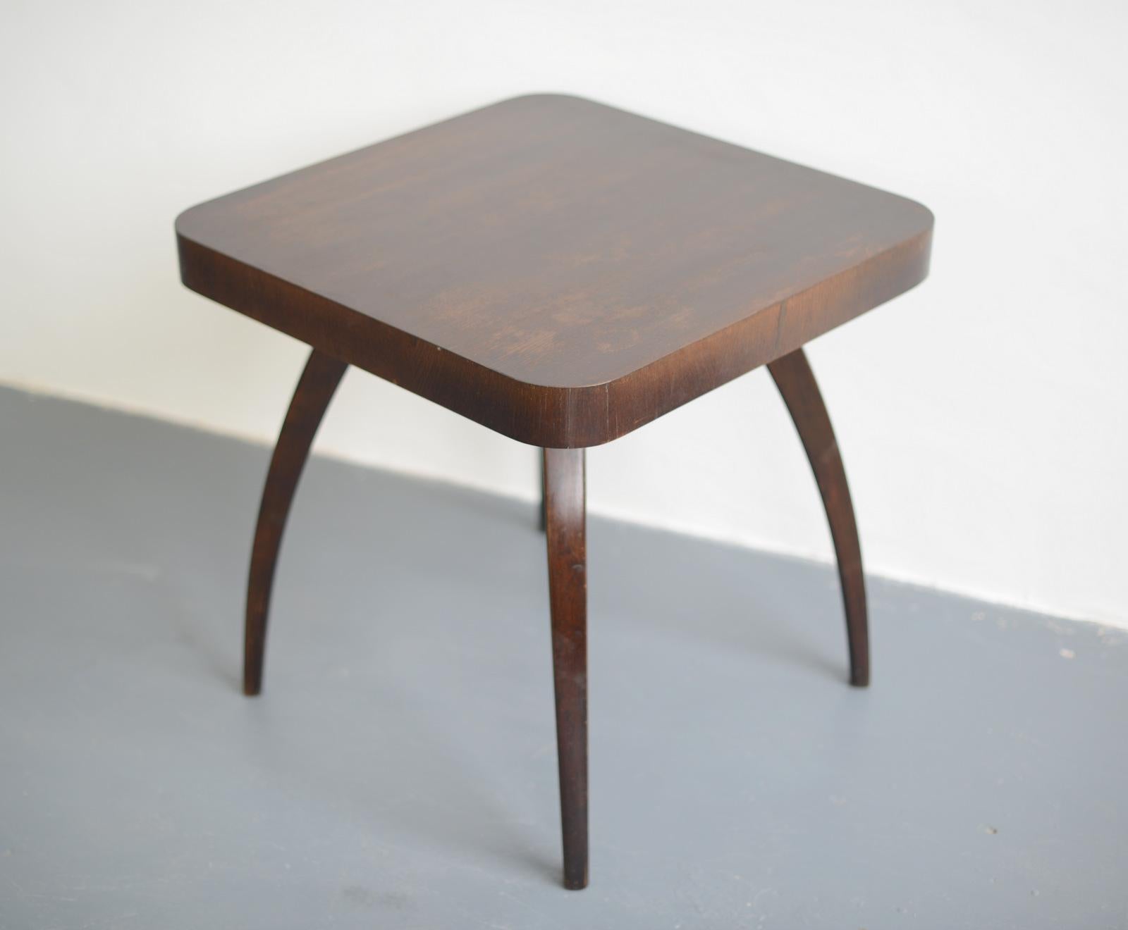 Spider table by Jindrich Halabala, circa 1940s

- Curved beech legs with veneered top
- Designed by Jindrich Halabala
- Czech 1940s
- 65cm x 65cm x 65cm

Jindrich Halabala

Jindrich Halabala helped create a new mass-market approach to home