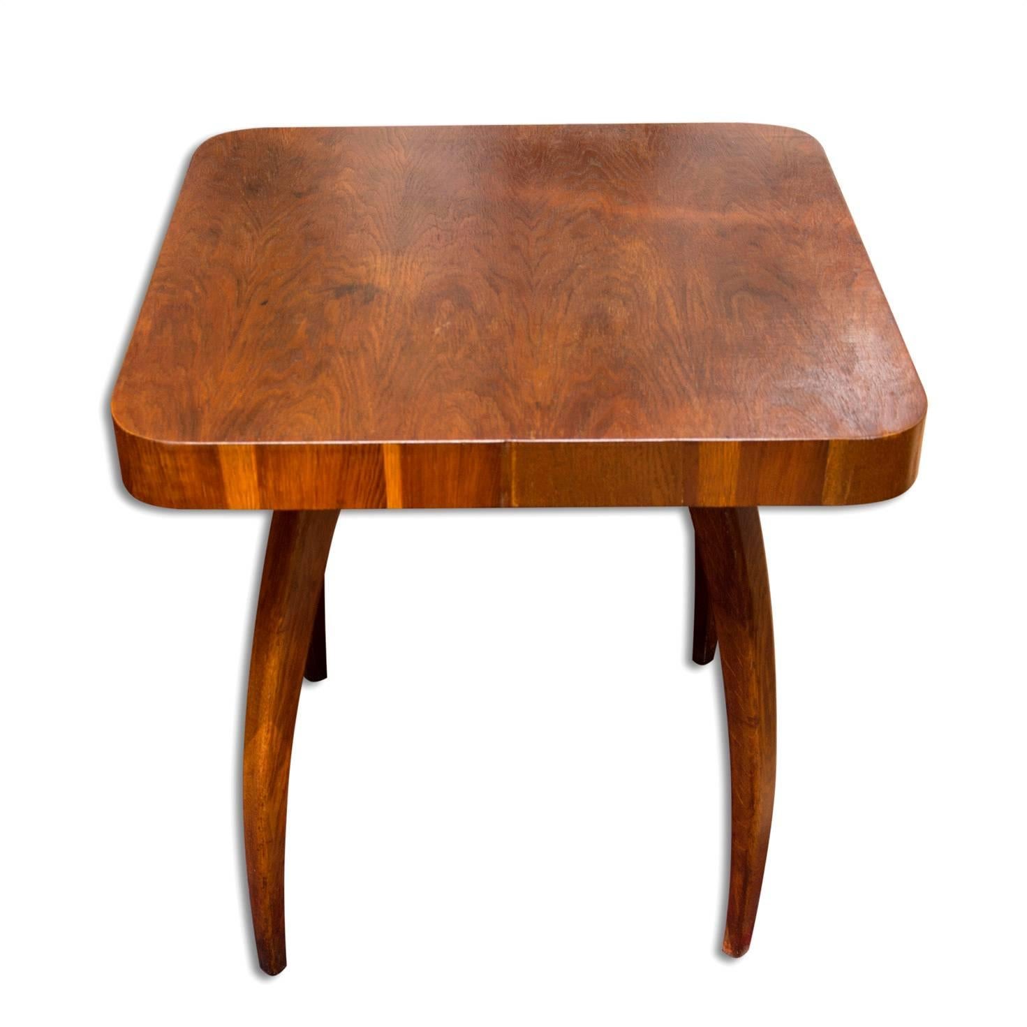 Art Deco Spider Table H-259 in oak by Jindrich Halabala, 1950s, Czechoslovakia