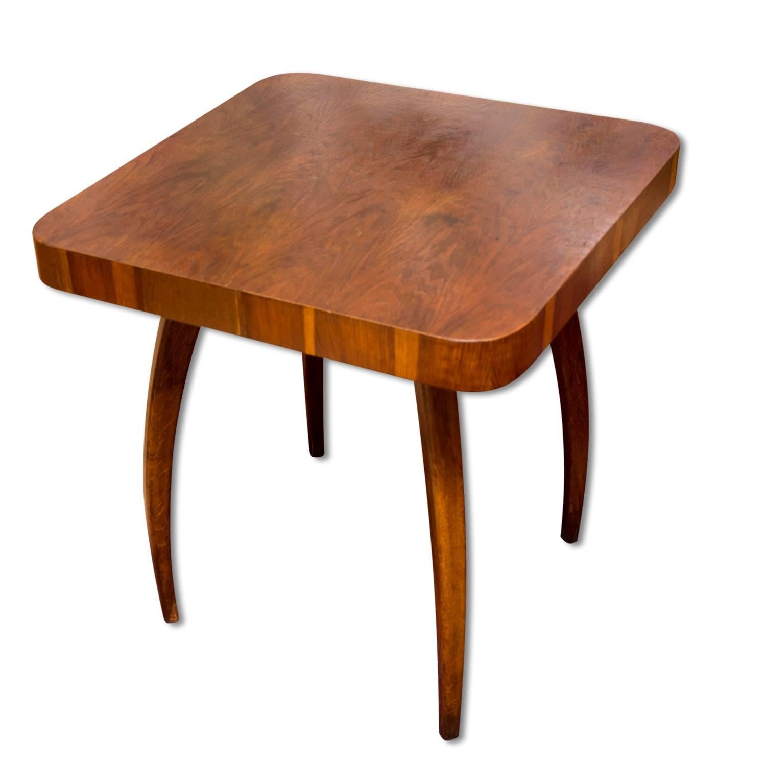 Spider Table H-259 in oak by Jindrich Halabala, 1950s, Czechoslovakia 3